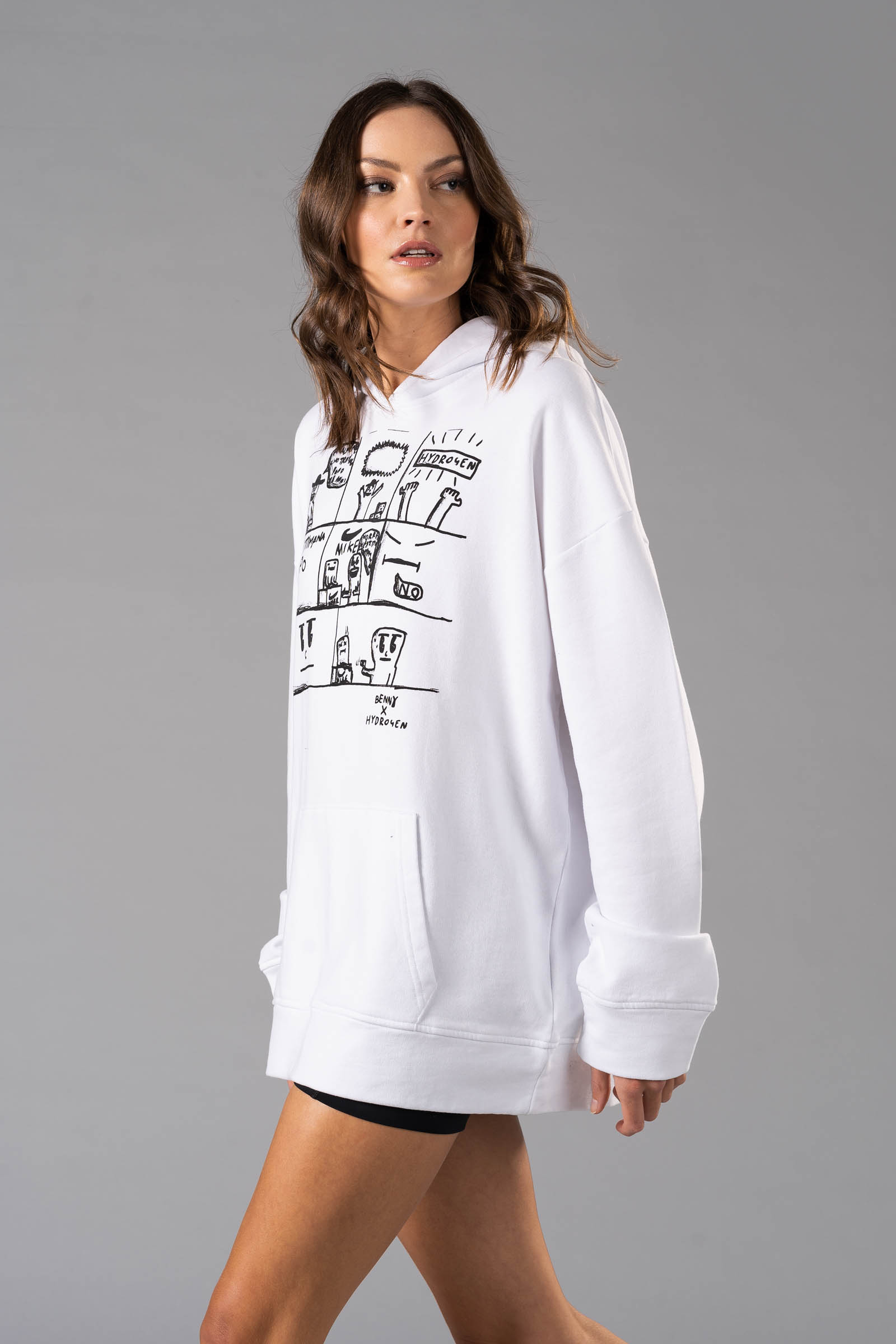 COMICS BENNY HOODIE - WHITE - Hydrogen - Luxury Sportwear