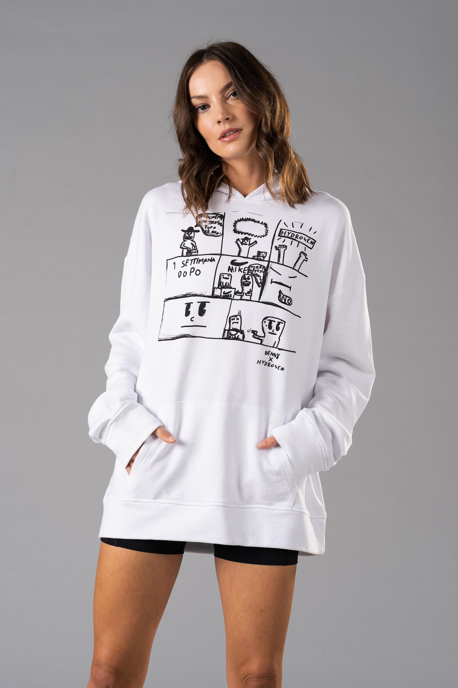 COMICS BENNY HOODIE - WHITE - Hydrogen - Luxury Sportwear