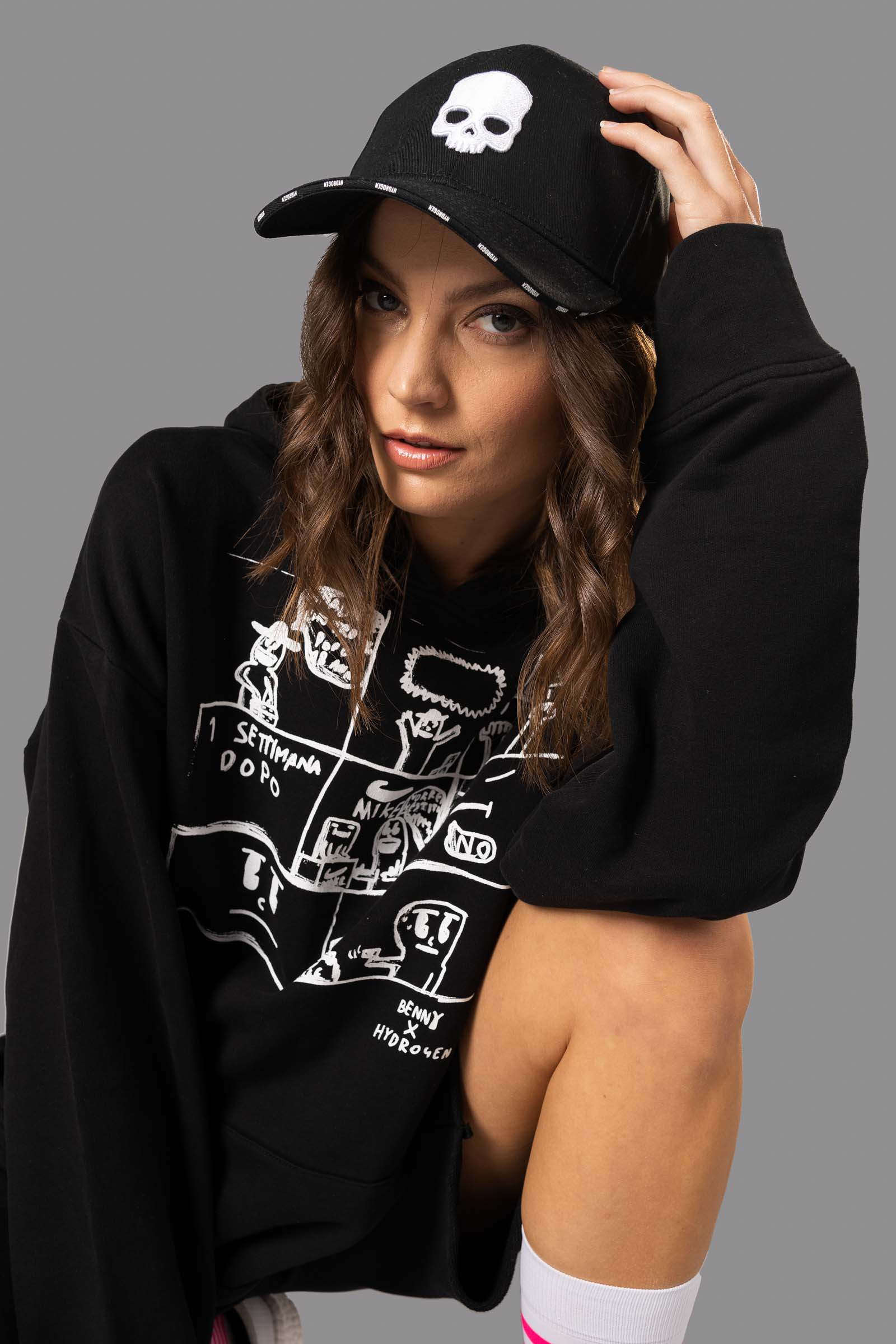 COMICS BENNY HOODIE - BLACK - Hydrogen - Luxury Sportwear
