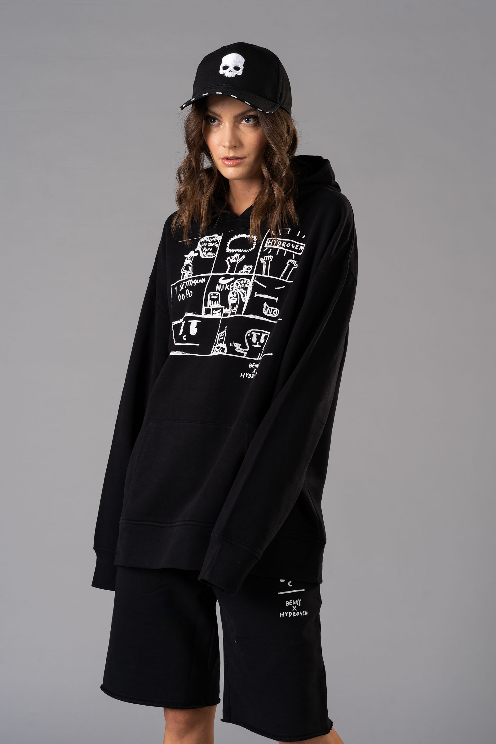 COMICS BENNY HOODIE - BLACK - Hydrogen - Luxury Sportwear