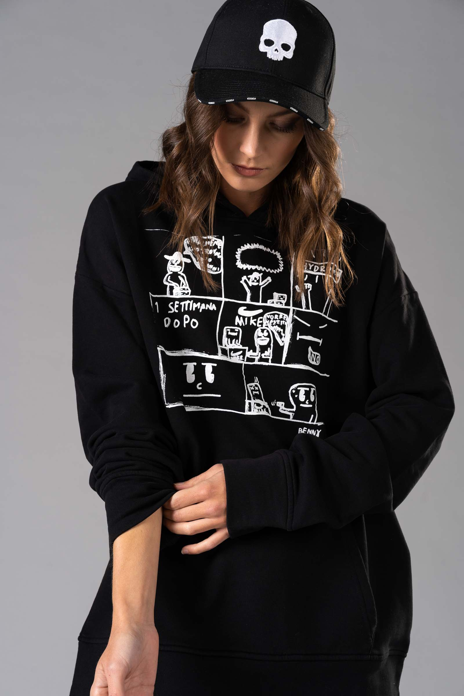 COMICS BENNY HOODIE - BLACK - Hydrogen - Luxury Sportwear