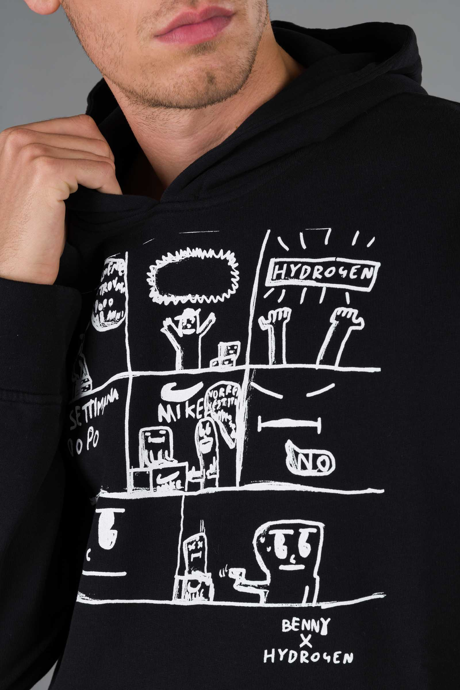 COMICS BENNY HOODIE - BLACK - Hydrogen - Luxury Sportwear