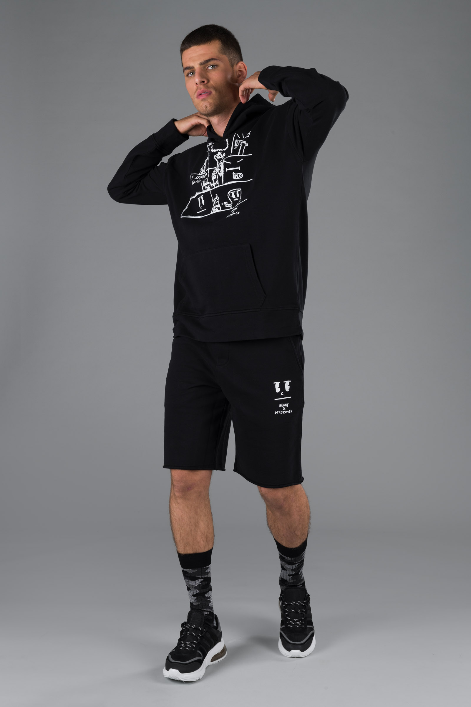 COMICS BENNY HOODIE - BLACK - Hydrogen - Luxury Sportwear
