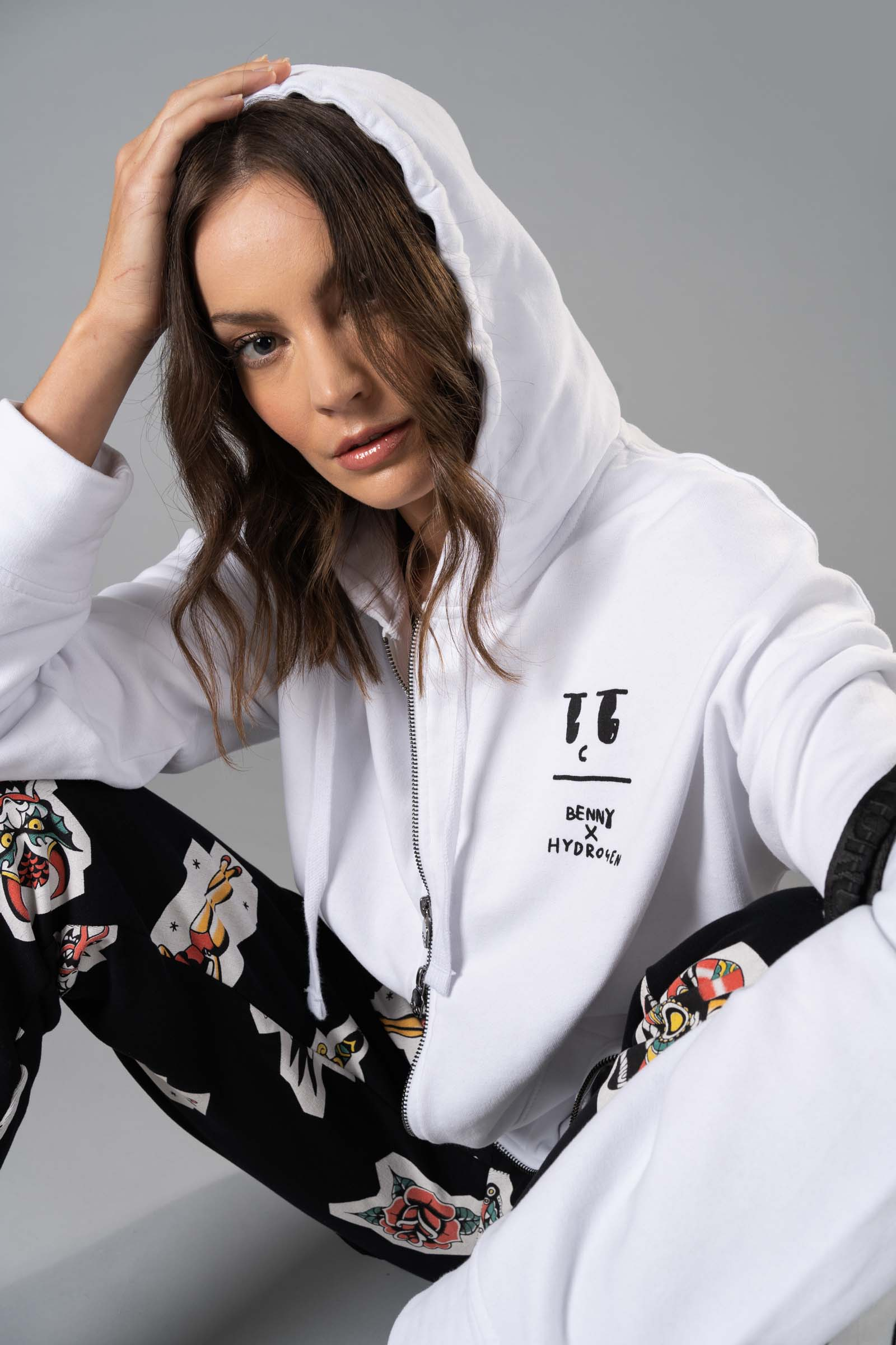 BENNY FZ HOODIE - WHITE - Hydrogen - Luxury Sportwear