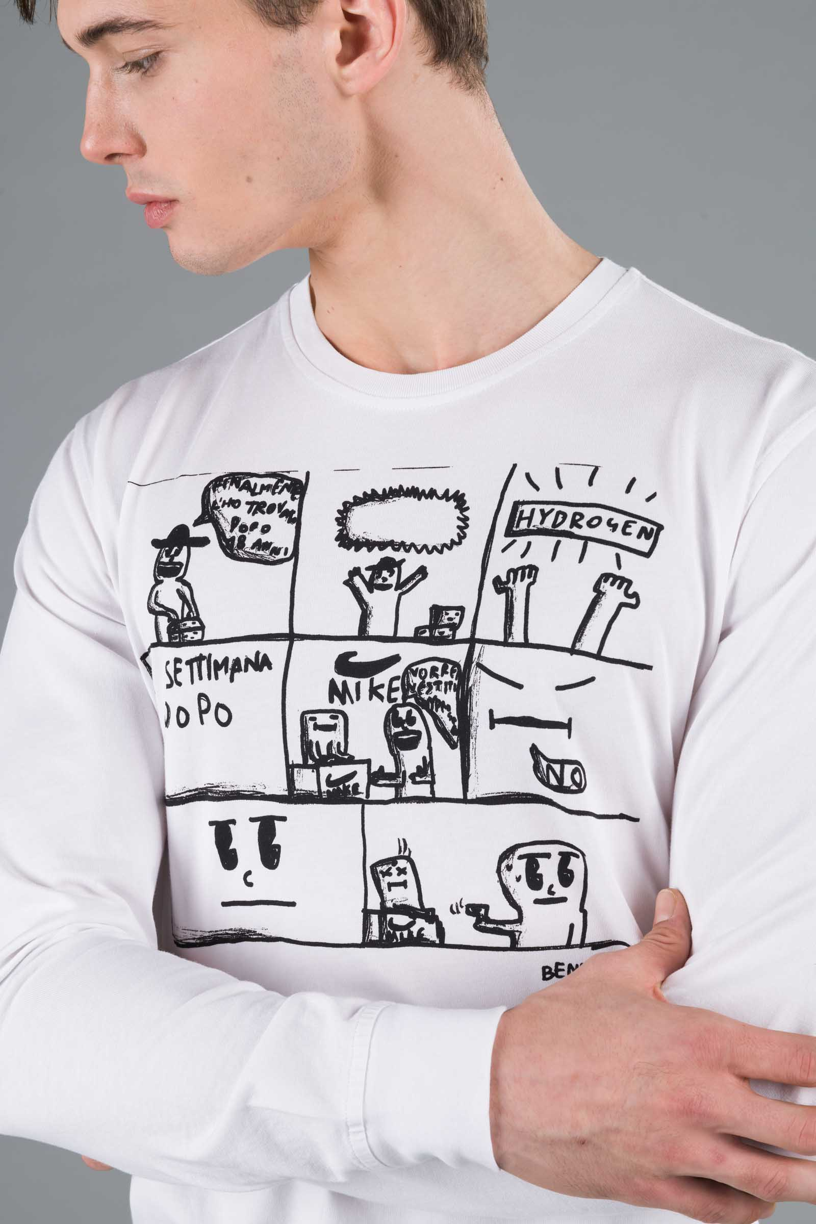 COMICS BENNY TEE LS - WHITE - Abbigliamento sportivo | Hydrogen