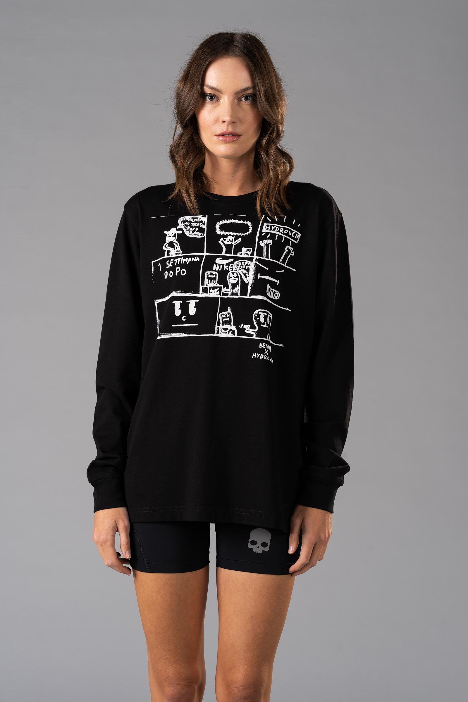 COMICS BENNY TEE LS - BLACK - Abbigliamento sportivo | Hydrogen