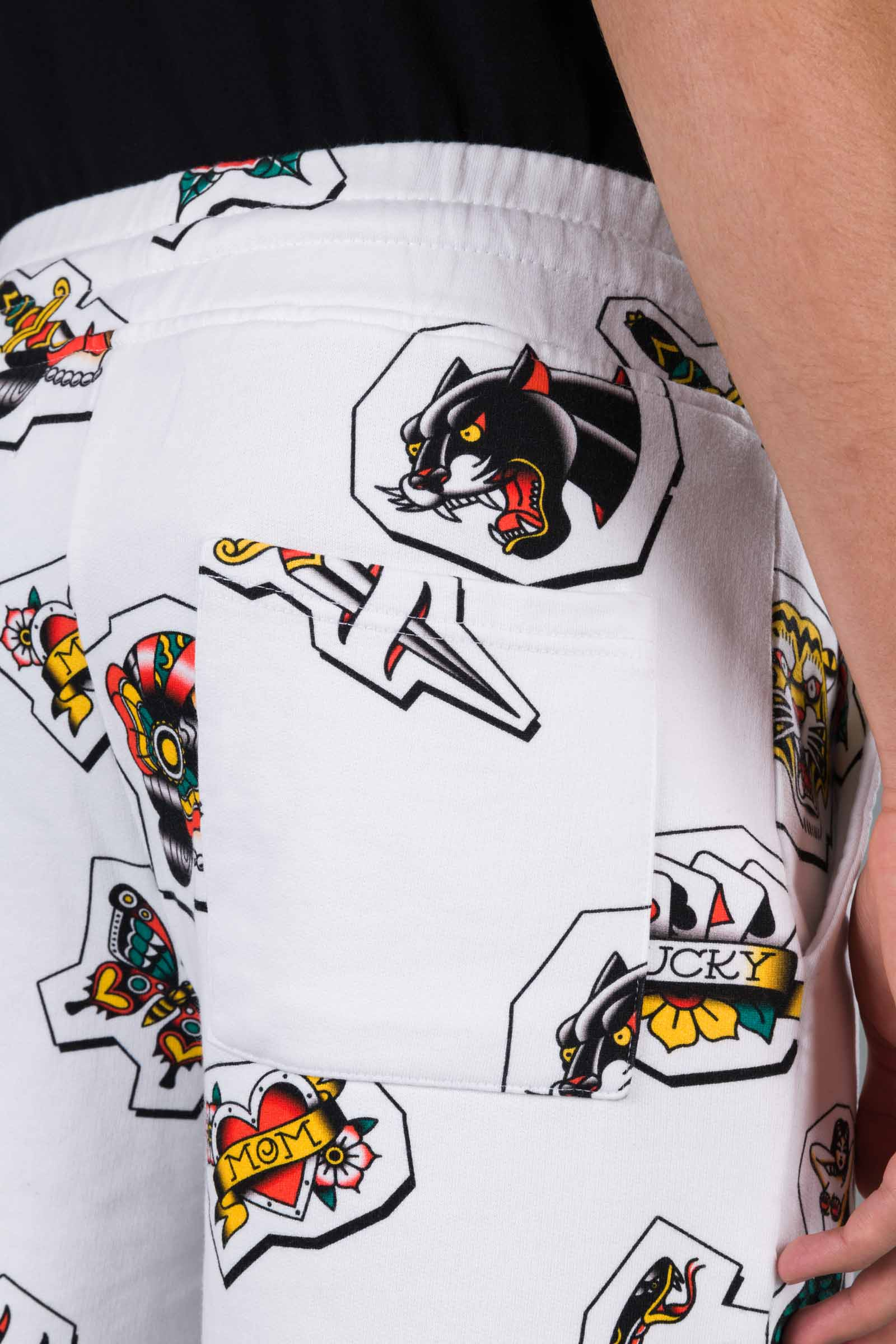 ALLOVER TATTOO SHORTS - WHITE - Hydrogen - Luxury Sportwear