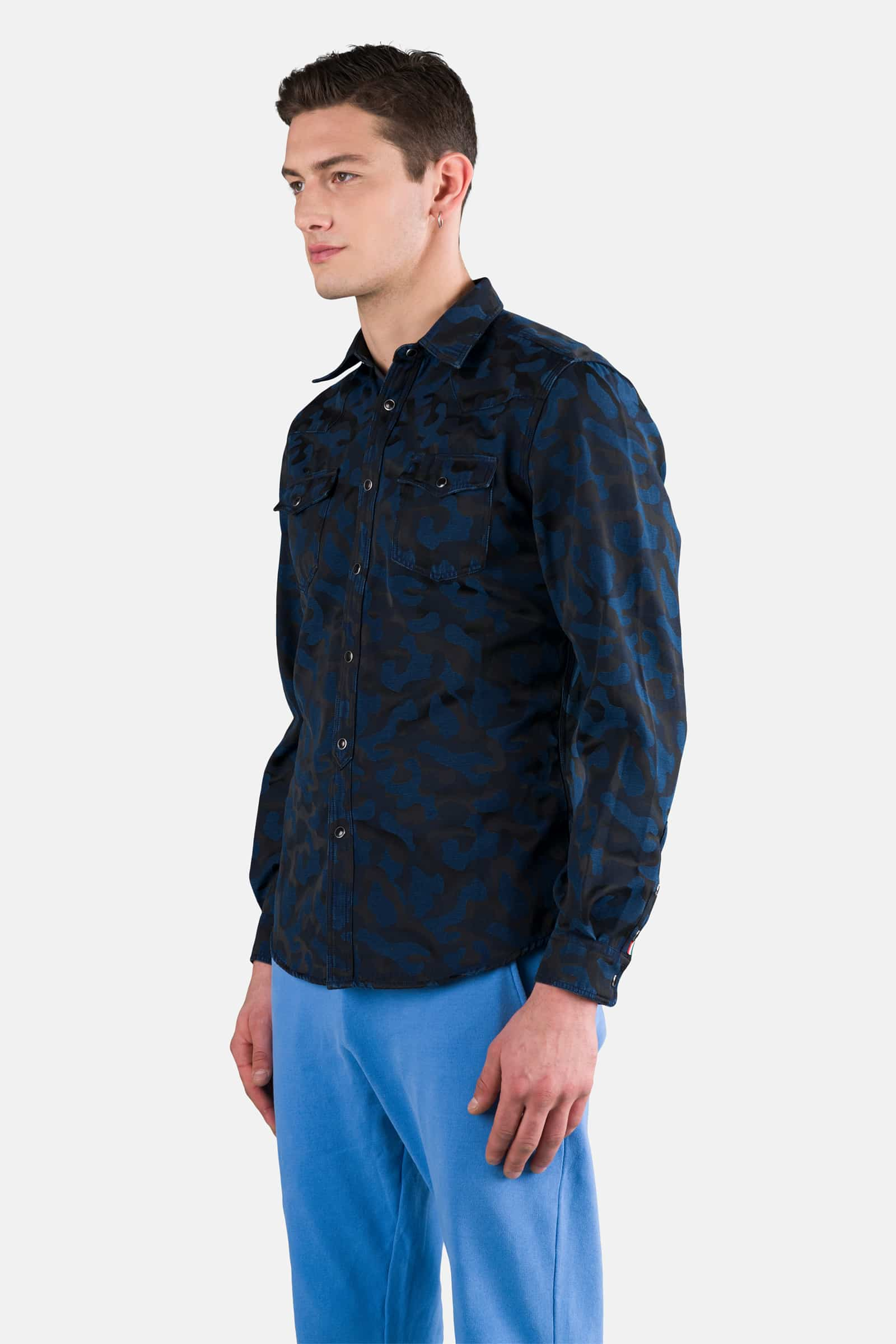 AVVOCATO CAMO SHIRT - BLUE CAMOUFLAGE - Hydrogen - Luxury Sportwear