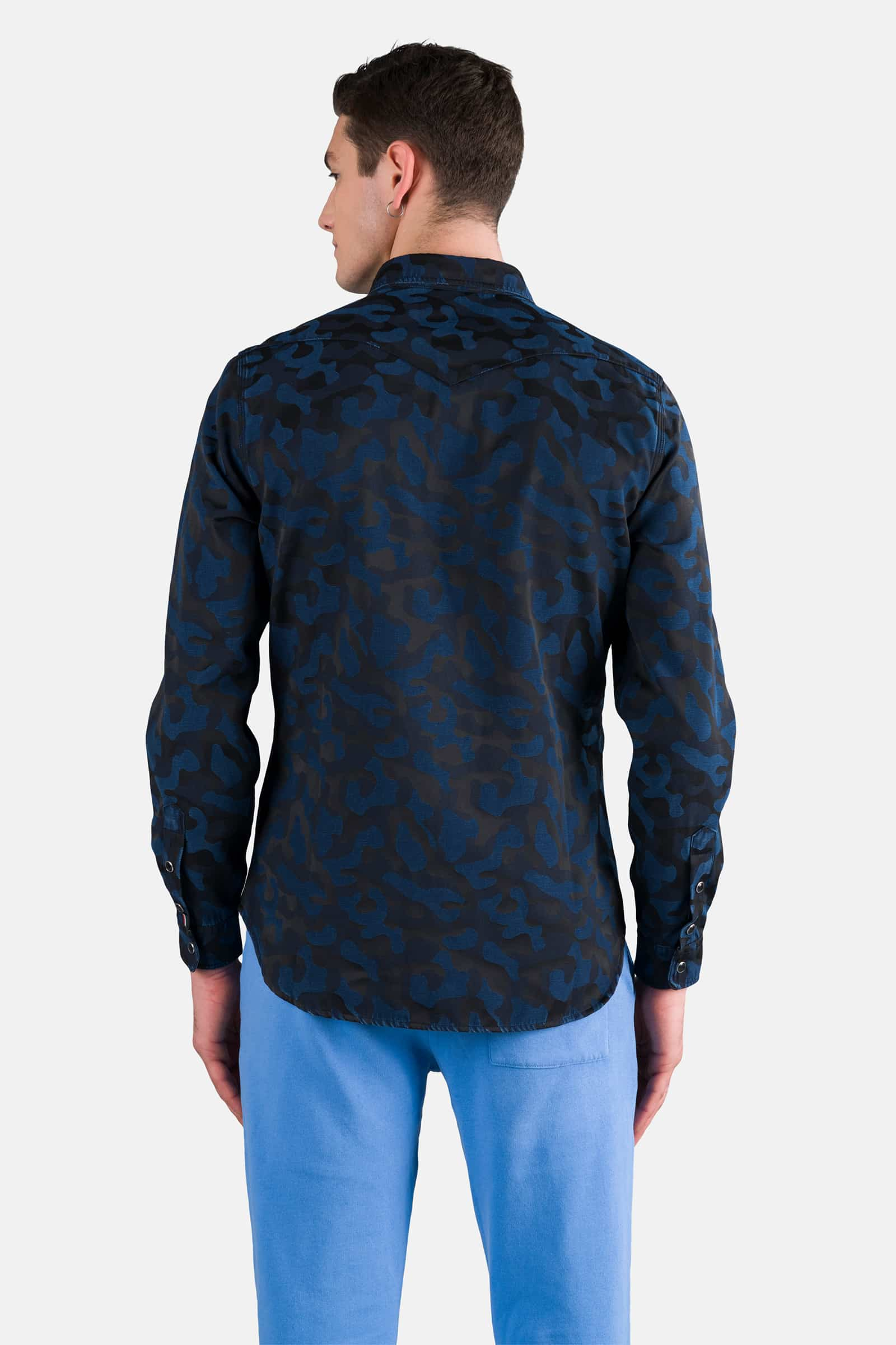 AVVOCATO CAMO SHIRT - BLUE CAMOUFLAGE - Hydrogen - Luxury Sportwear