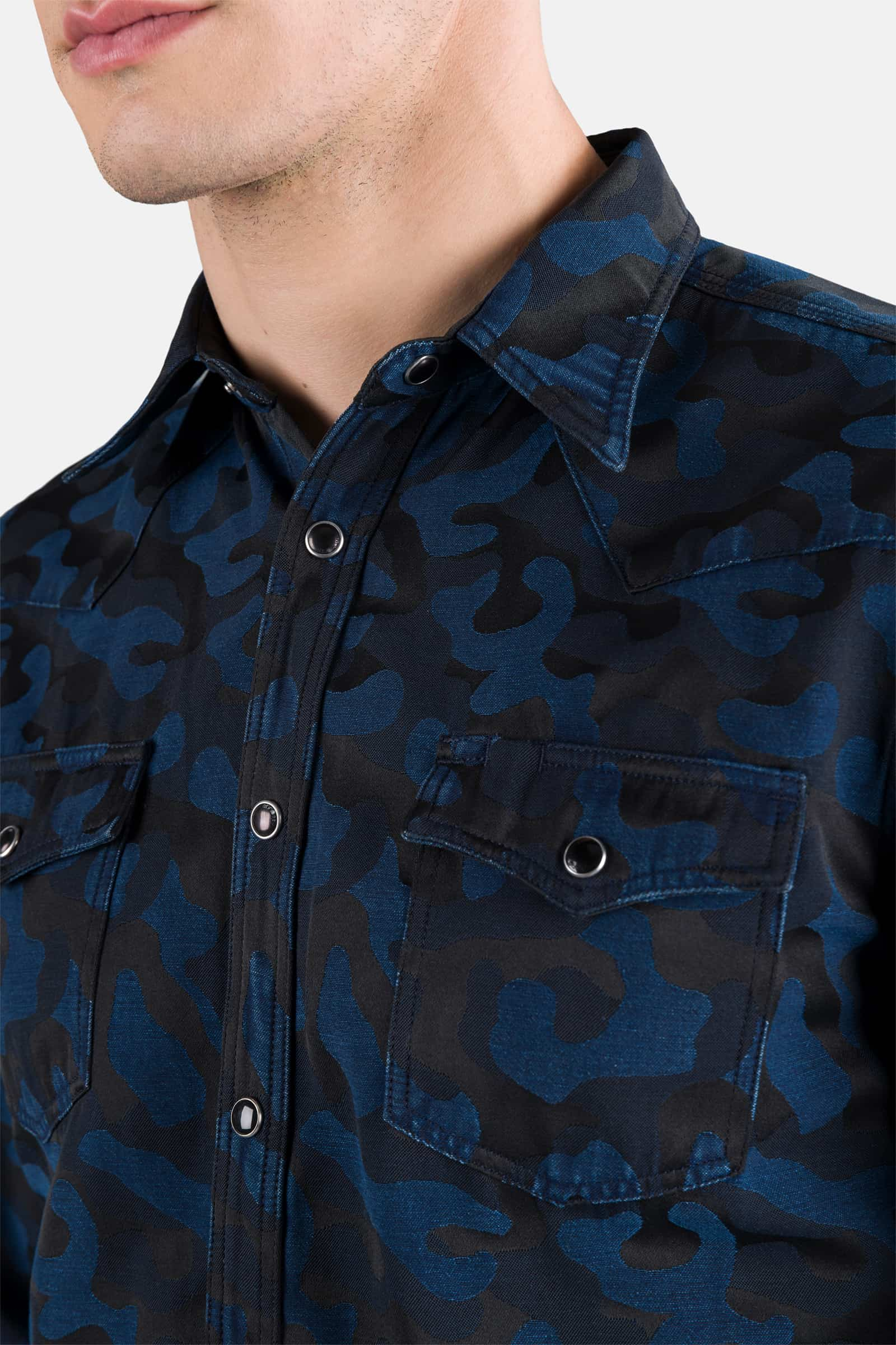 AVVOCATO CAMO SHIRT - BLUE CAMOUFLAGE - Hydrogen - Luxury Sportwear