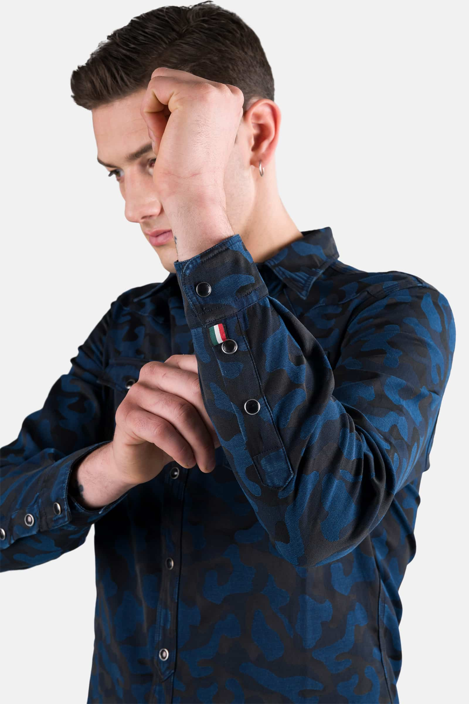 AVVOCATO CAMO SHIRT - BLUE CAMOUFLAGE - Hydrogen - Luxury Sportwear