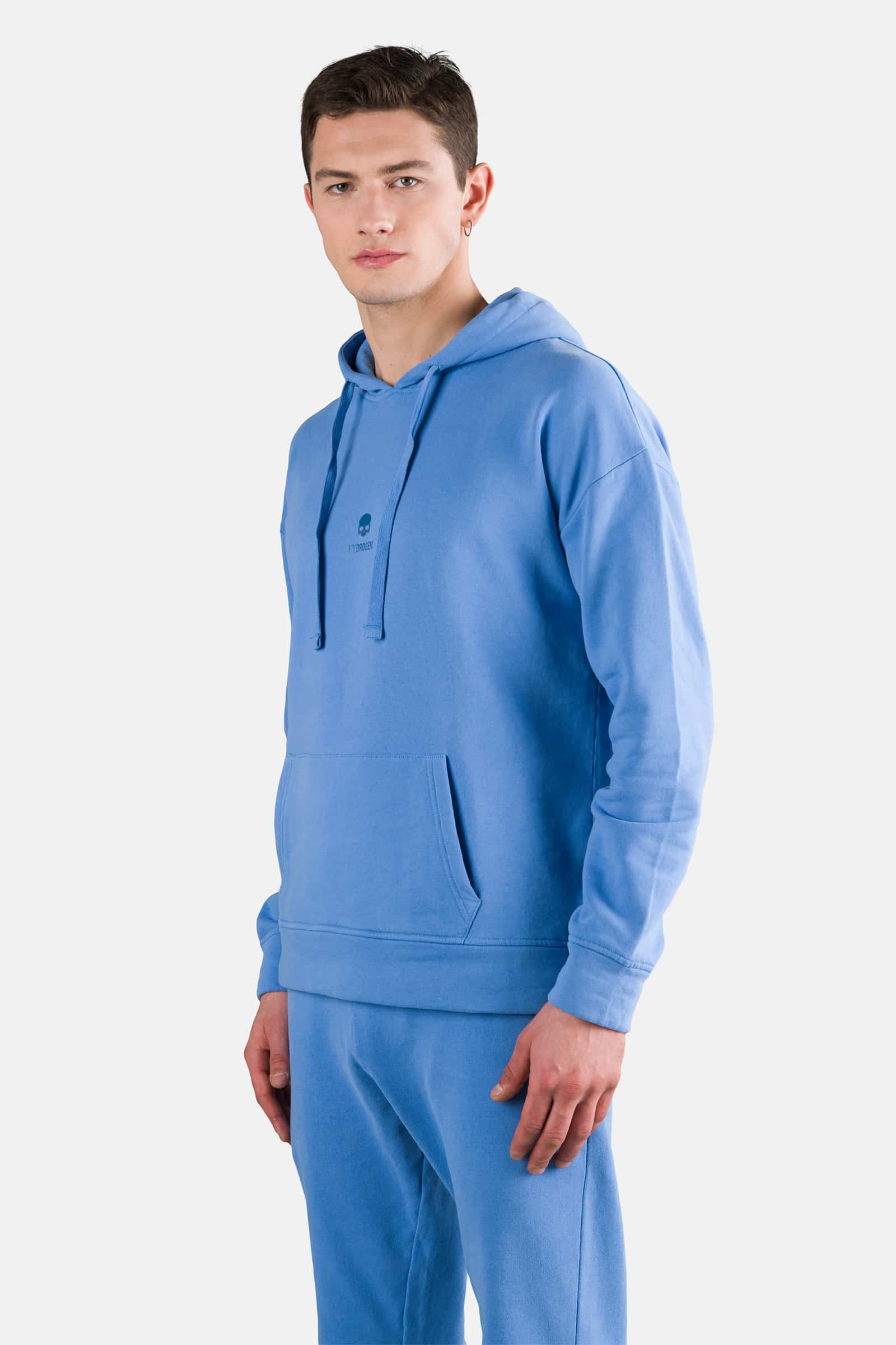 FELPA CAPPUCCIO CON TESCHIO - SKY BLUE - Abbigliamento sportivo | Hydrogen