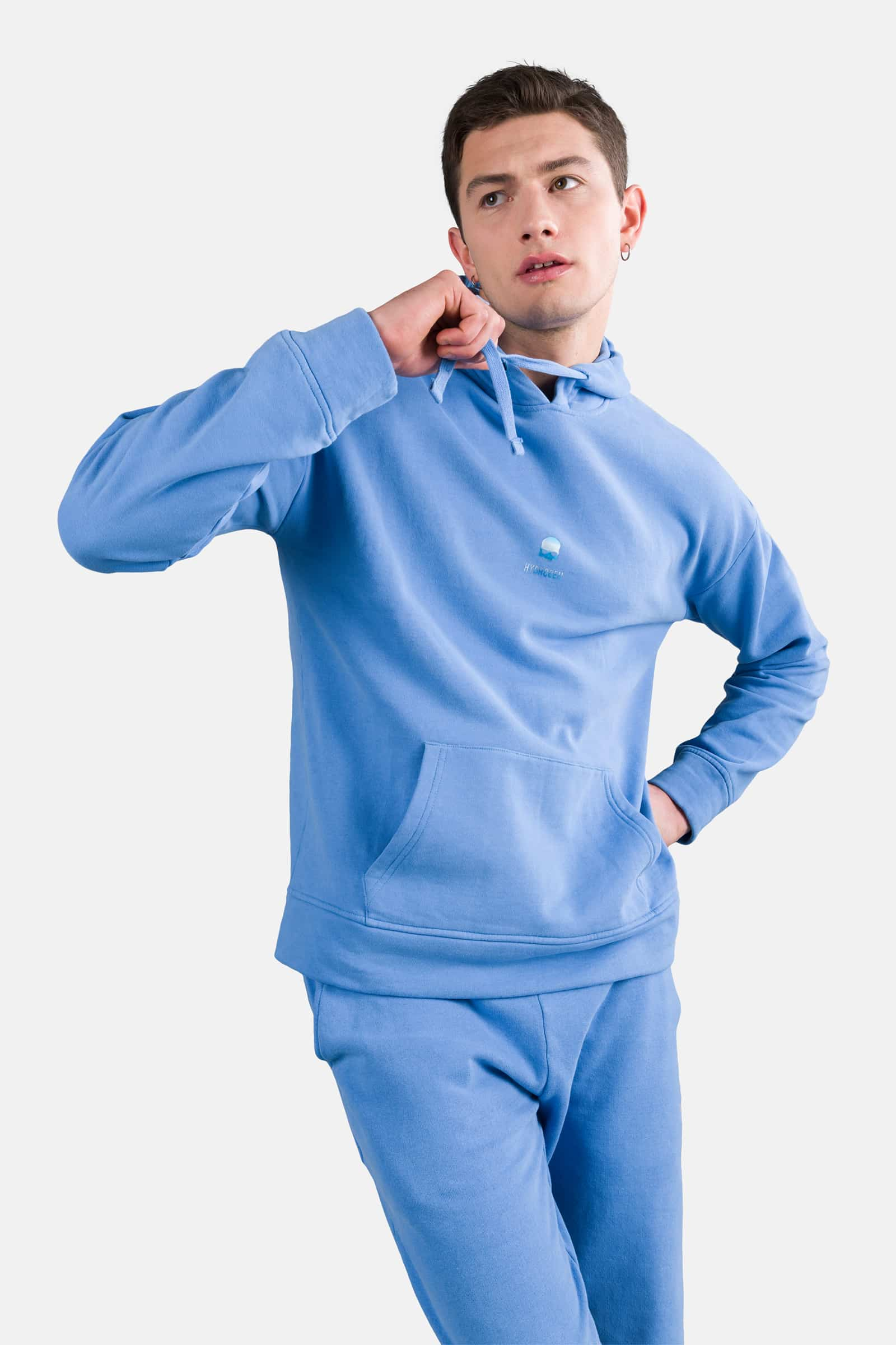 FELPA CAPPUCCIO CON TESCHIO - SKY BLUE - Abbigliamento sportivo | Hydrogen