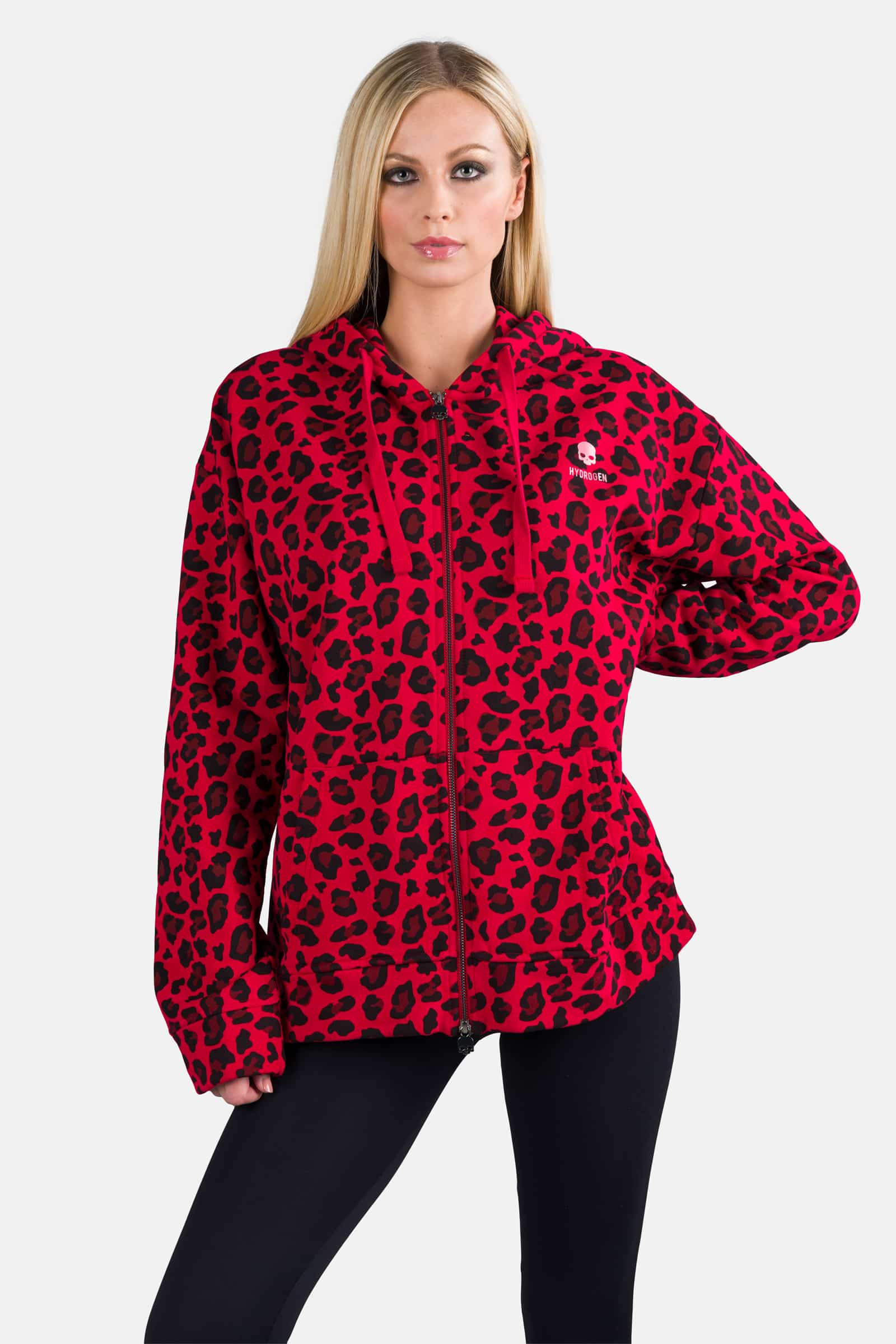 PRINTED FZ HOODIE - RED JAGUAR - Hydrogen - Luxury Sportwear