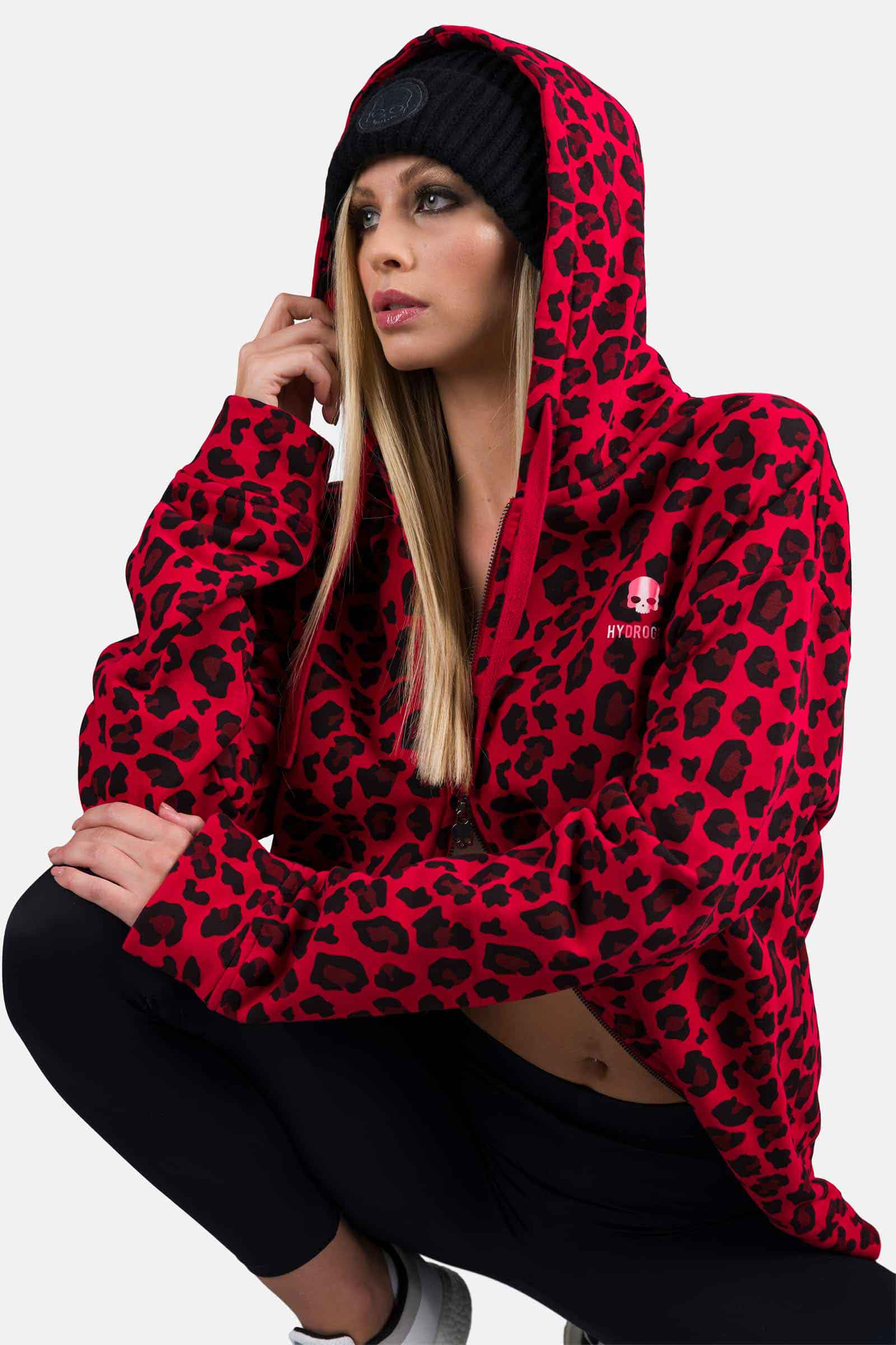 PRINTED FZ HOODIE - RED JAGUAR - Hydrogen - Luxury Sportwear