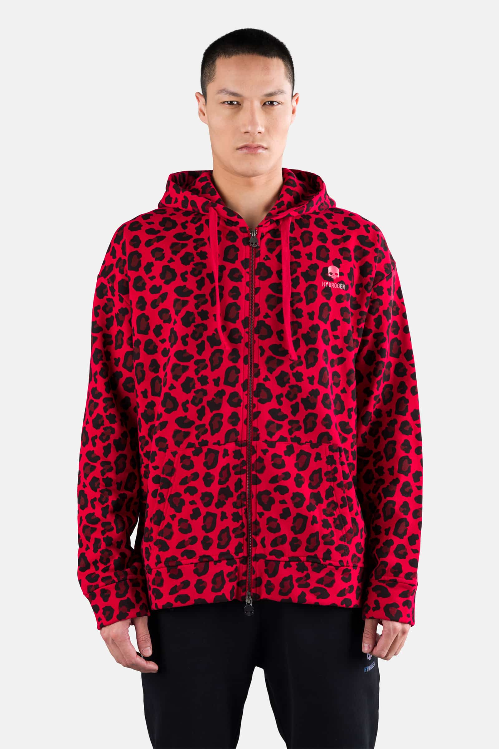 PRINTED FZ HOODIE - RED JAGUAR - Hydrogen - Luxury Sportwear