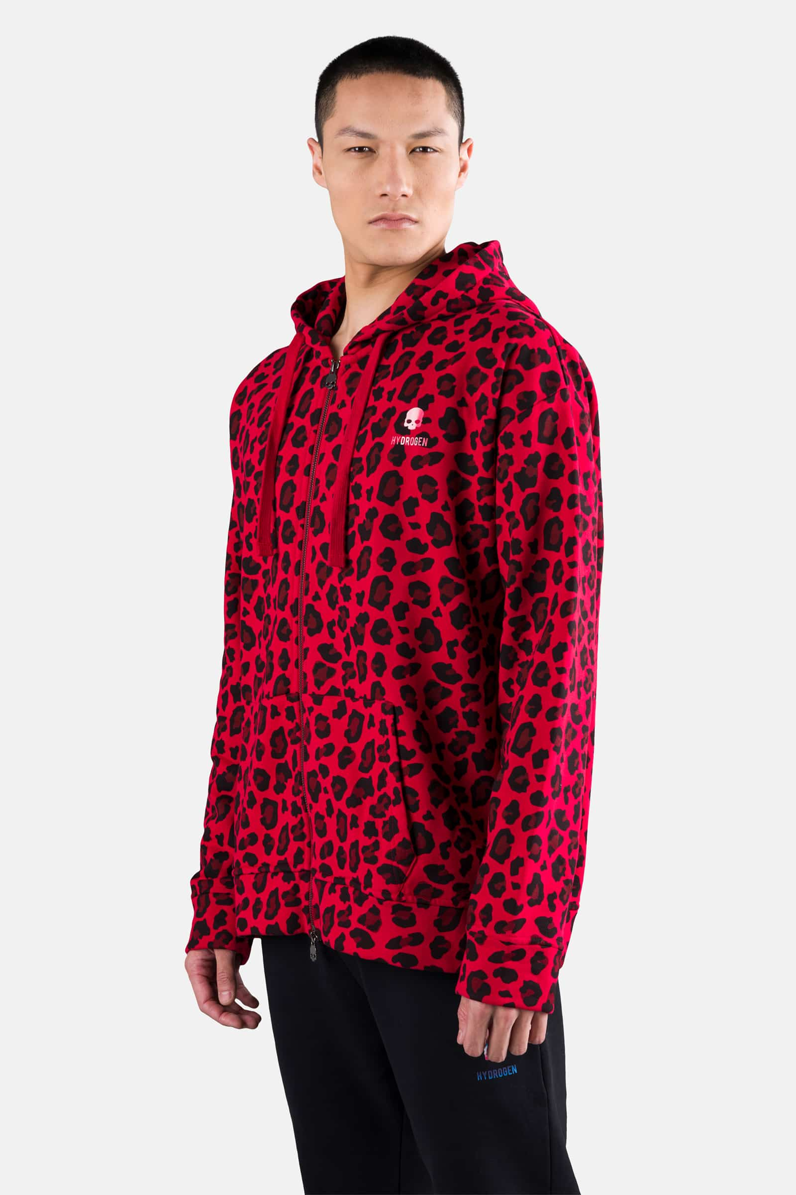 PRINTED FZ HOODIE - RED JAGUAR - Hydrogen - Luxury Sportwear