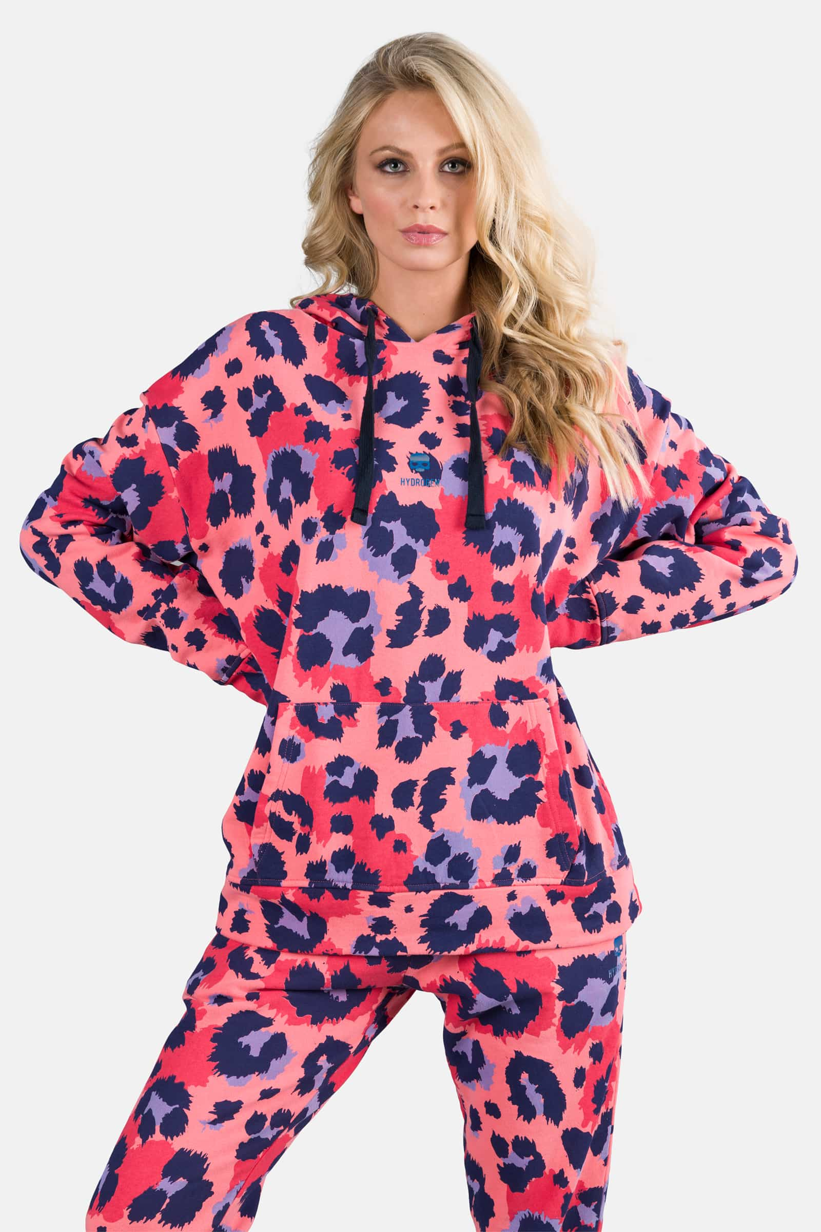 PRINTED HOODIE - CORAL FLOWERS - Hydrogen - Luxury Sportwear