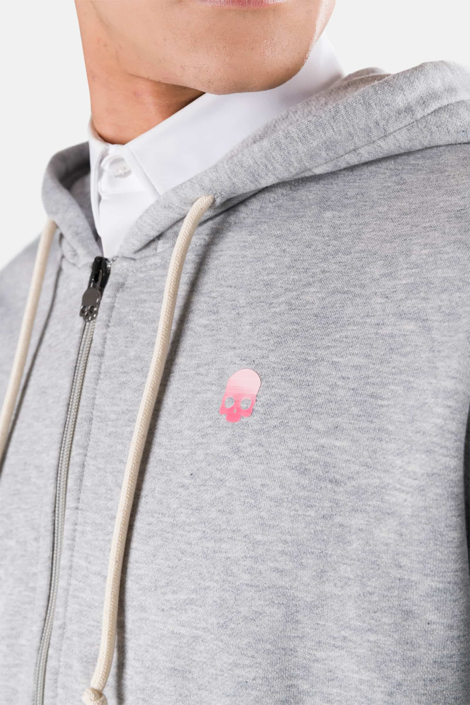 SKULL FZ HOODIE - GREY MELANGE - Hydrogen - Luxury Sportwear