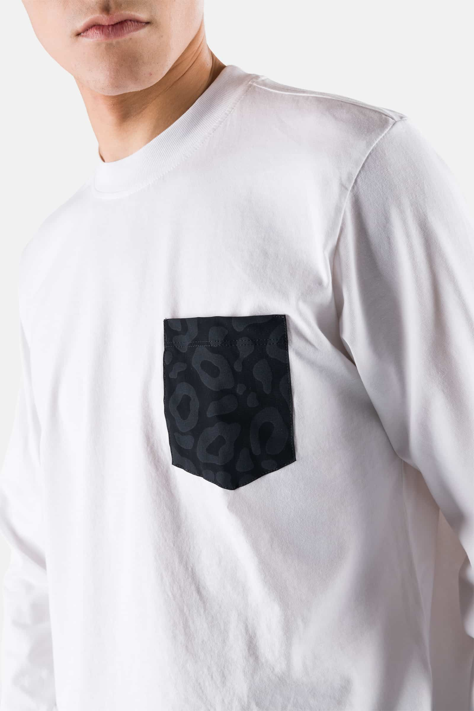POCKET TEE LS - WHITE,PANTHER - Hydrogen - Luxury Sportwear