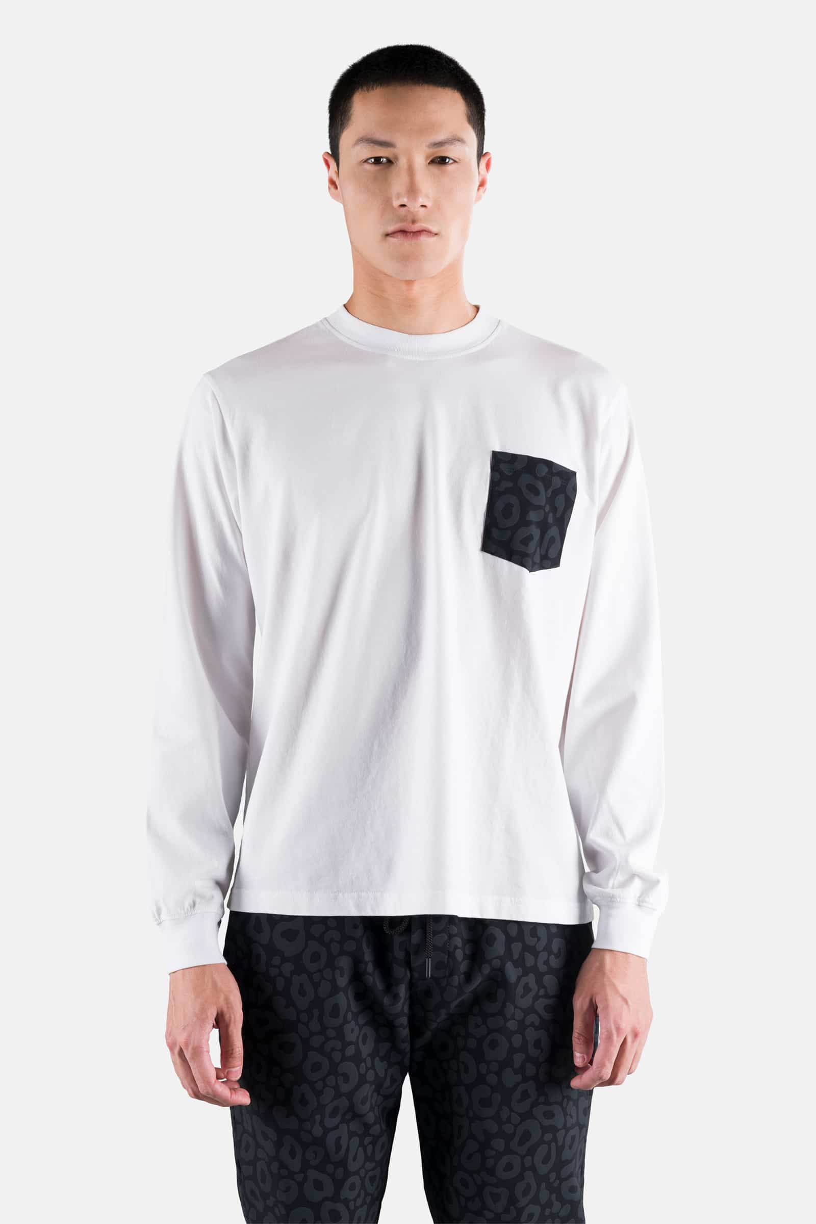 POCKET TEE LS - WHITE,PANTHER - Hydrogen - Luxury Sportwear