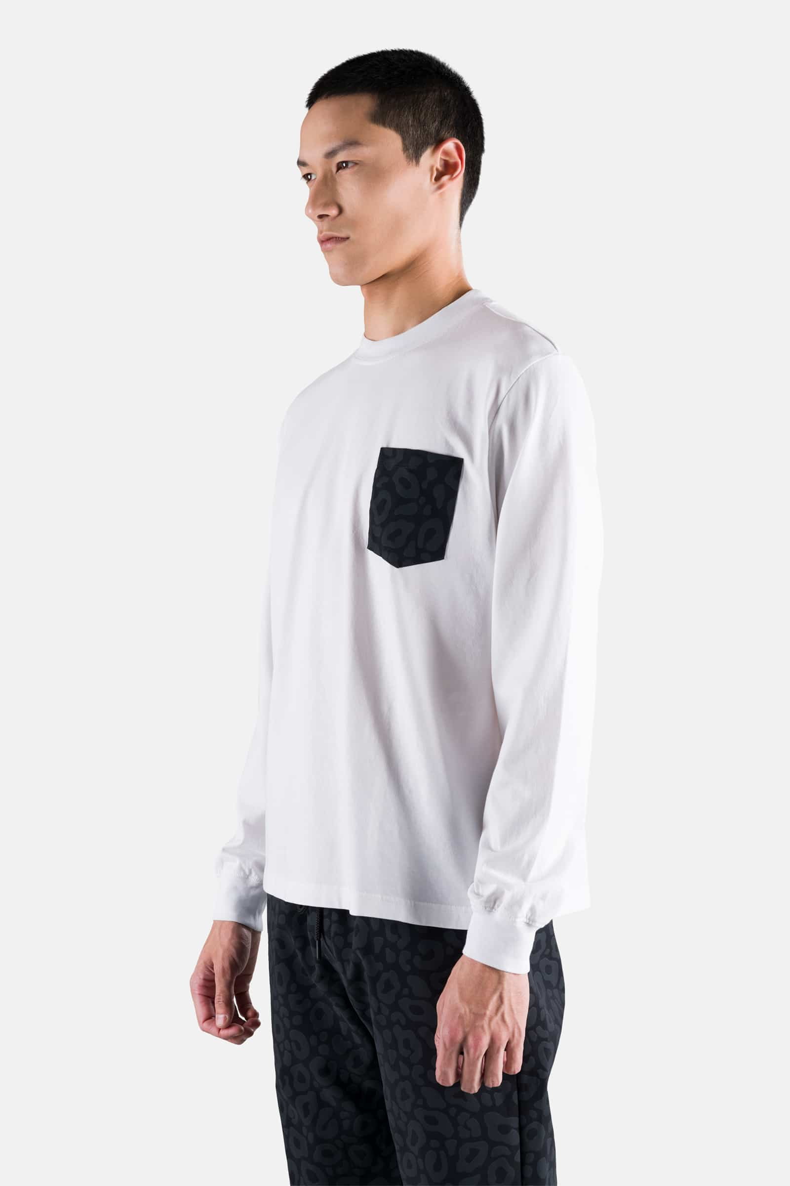 POCKET TEE LS - WHITE,PANTHER - Hydrogen - Luxury Sportwear