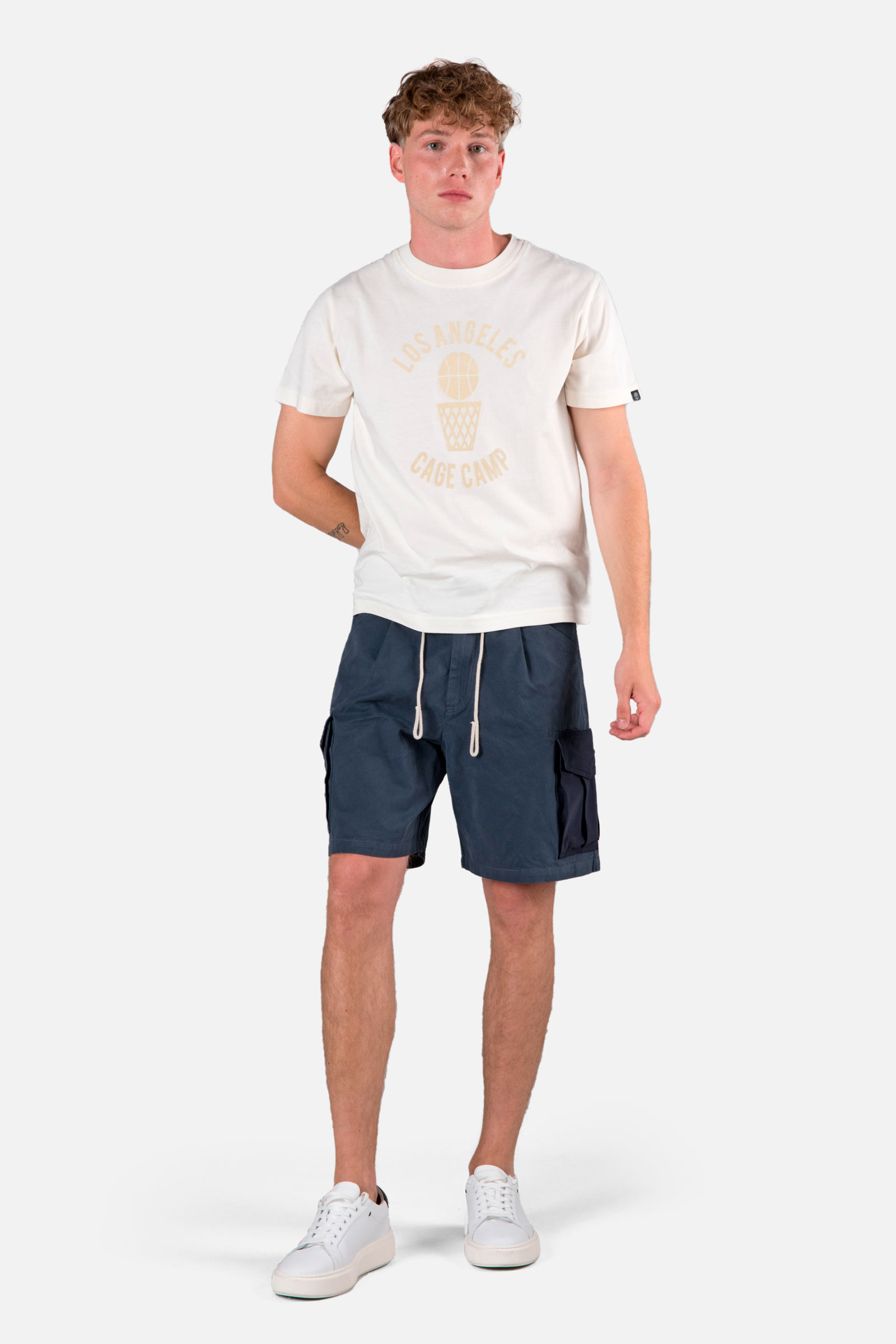 LA BASKET TEE - WHITE - Hydrogen - Luxury Sportwear