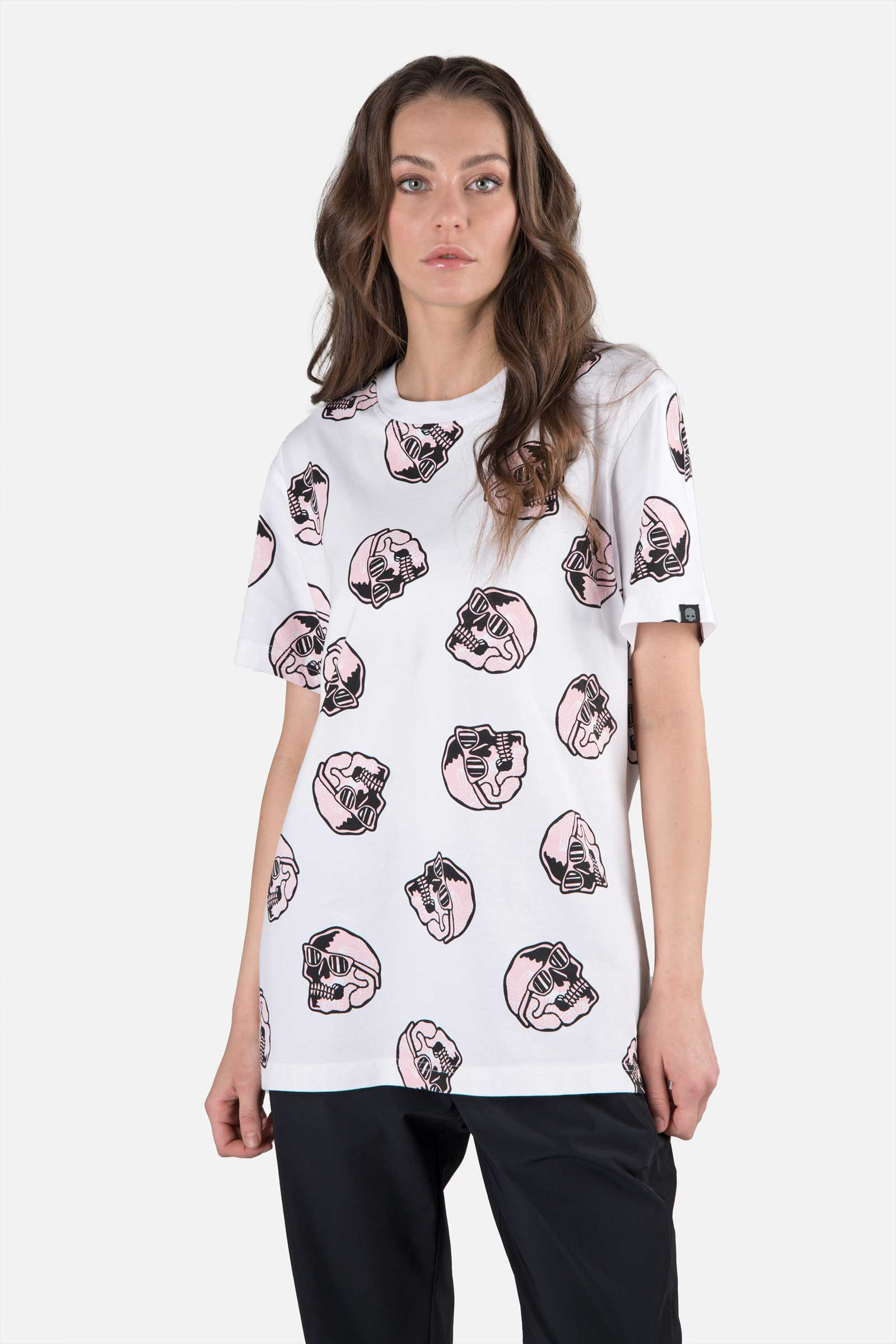 PALMS ALLOVER SKULL TEE - WHITE - Hydrogen - Luxury Sportwear