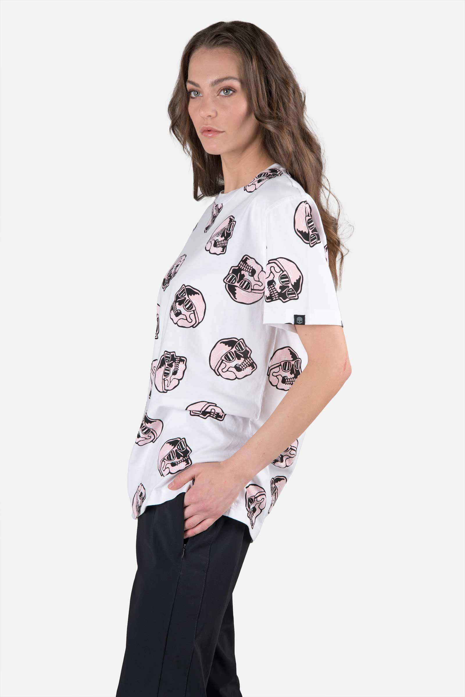 PALMS ALLOVER SKULL TEE - WHITE - Hydrogen - Luxury Sportwear