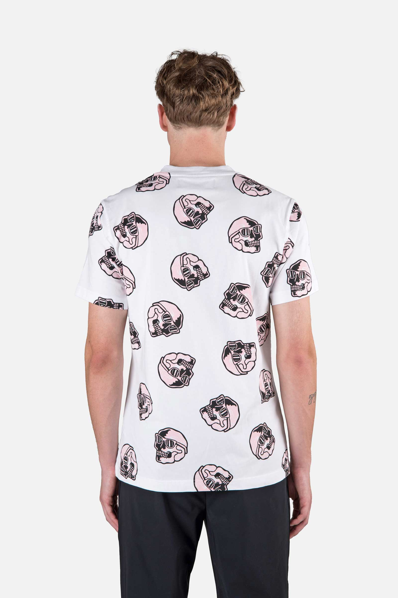 PALMS ALLOVER SKULL TEE - WHITE - Hydrogen - Luxury Sportwear