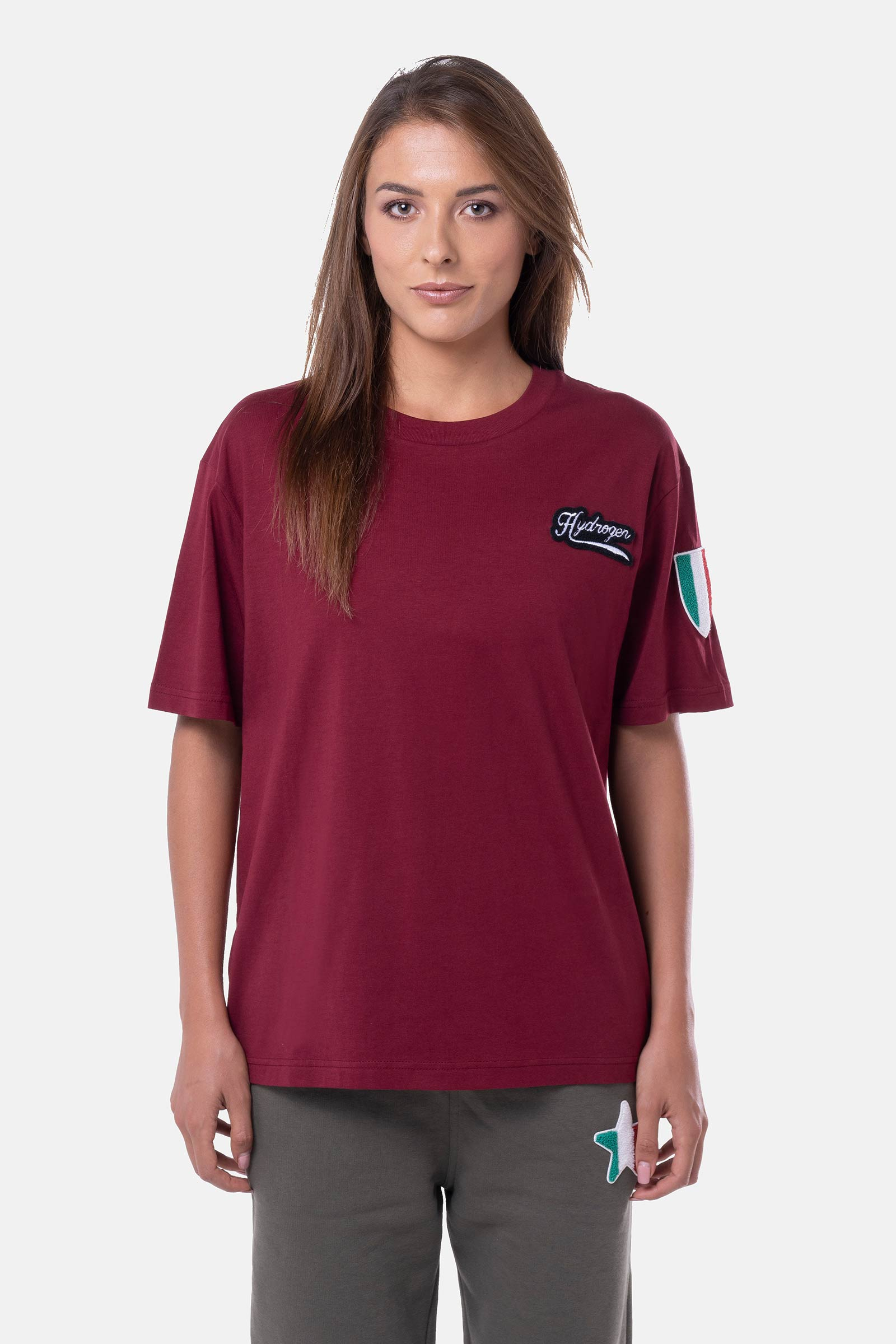 SHIELD T-SHIRT - BORDEAUX - Hydrogen - Luxury Sportwear