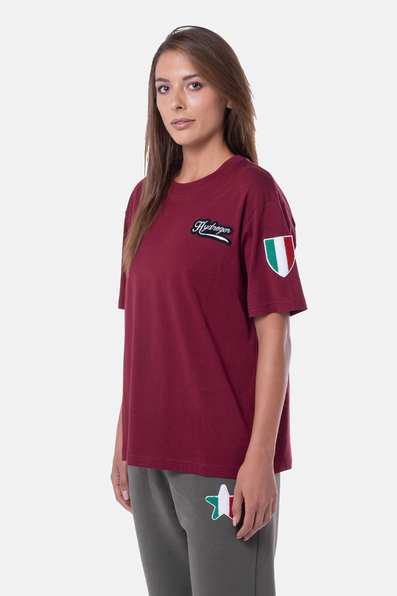 SHIELD T-SHIRT - BORDEAUX - Hydrogen - Luxury Sportwear