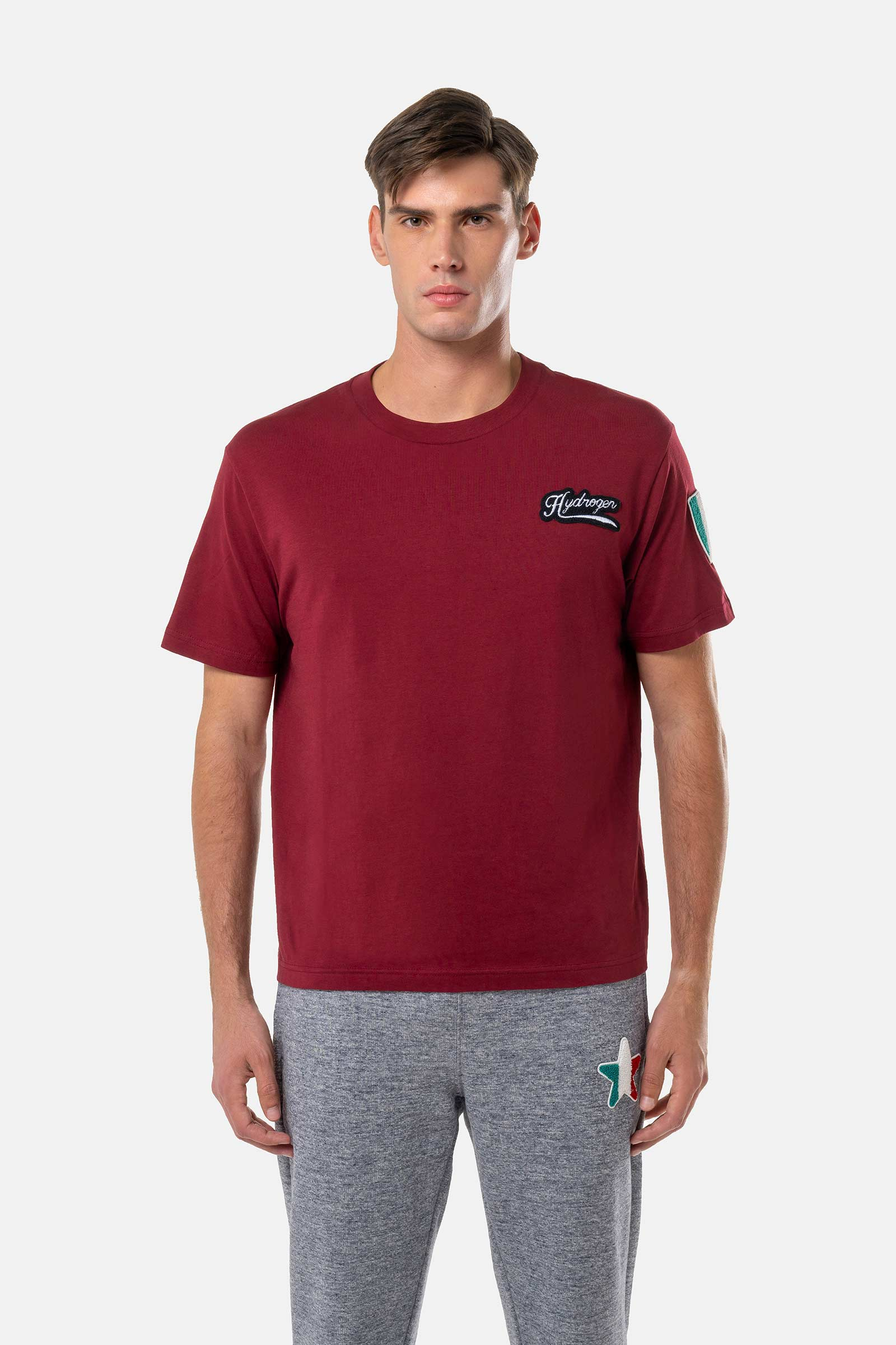 SHIELD T-SHIRT - BORDEAUX - Hydrogen - Luxury Sportwear