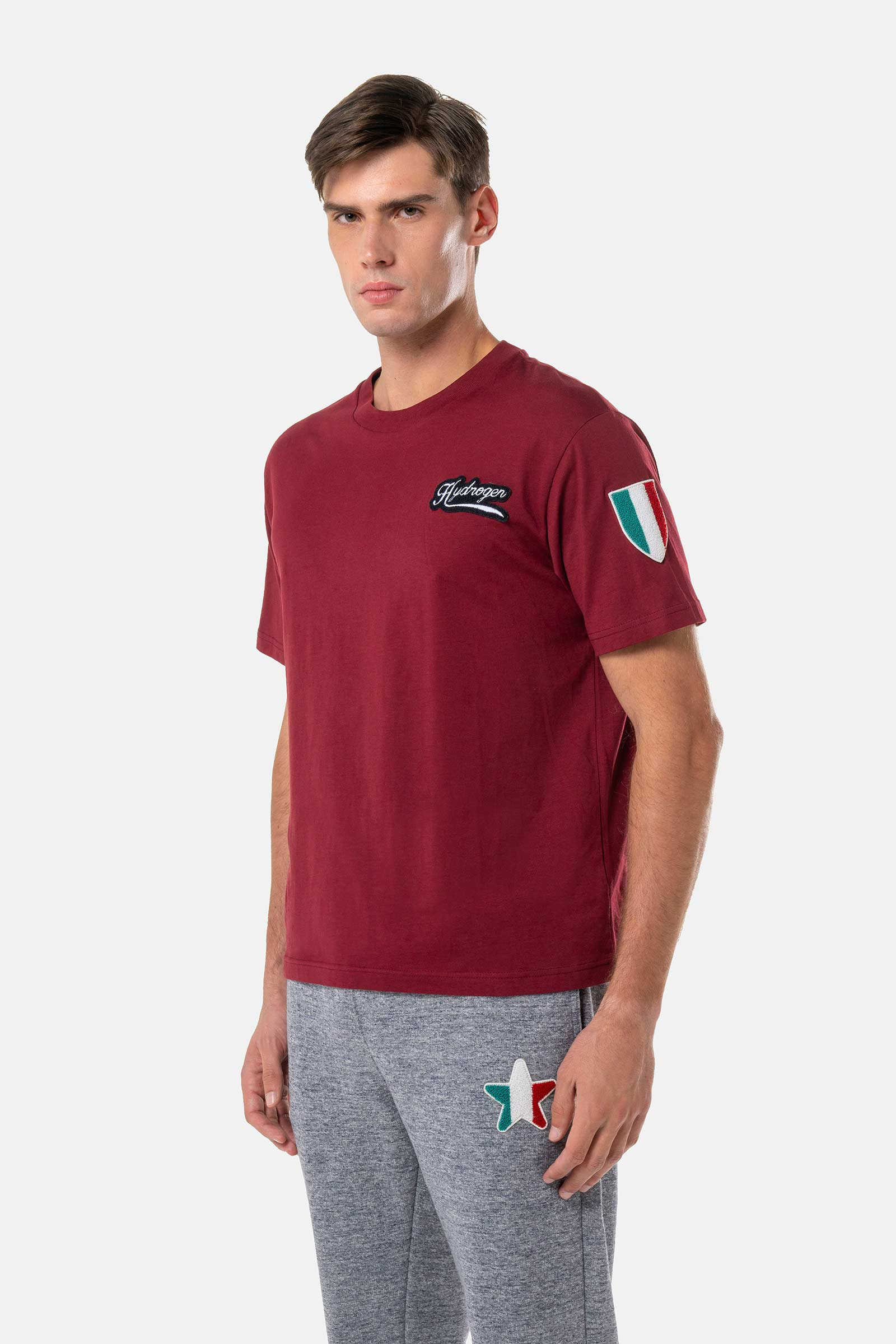SHIELD T-SHIRT - BORDEAUX - Hydrogen - Luxury Sportwear