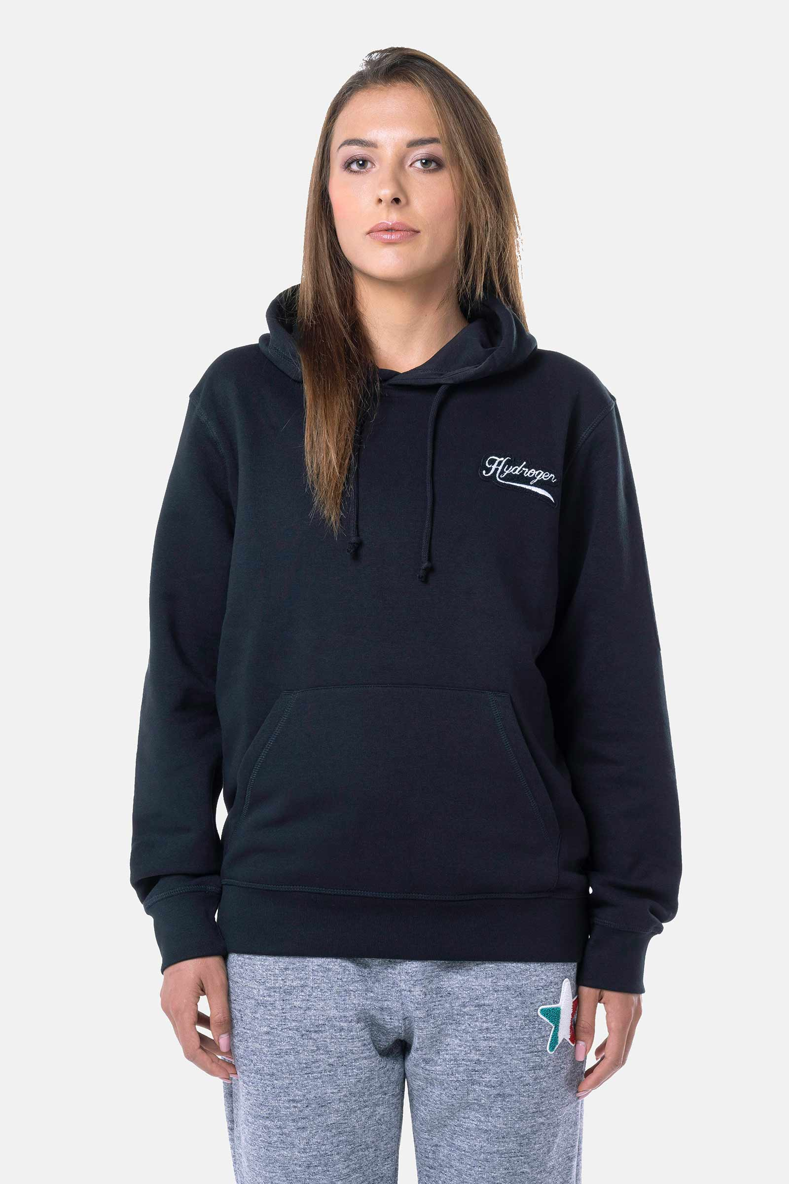 FELPA ITALIA CON CAPPUCCIO - BLACK - Abbigliamento sportivo | Hydrogen
