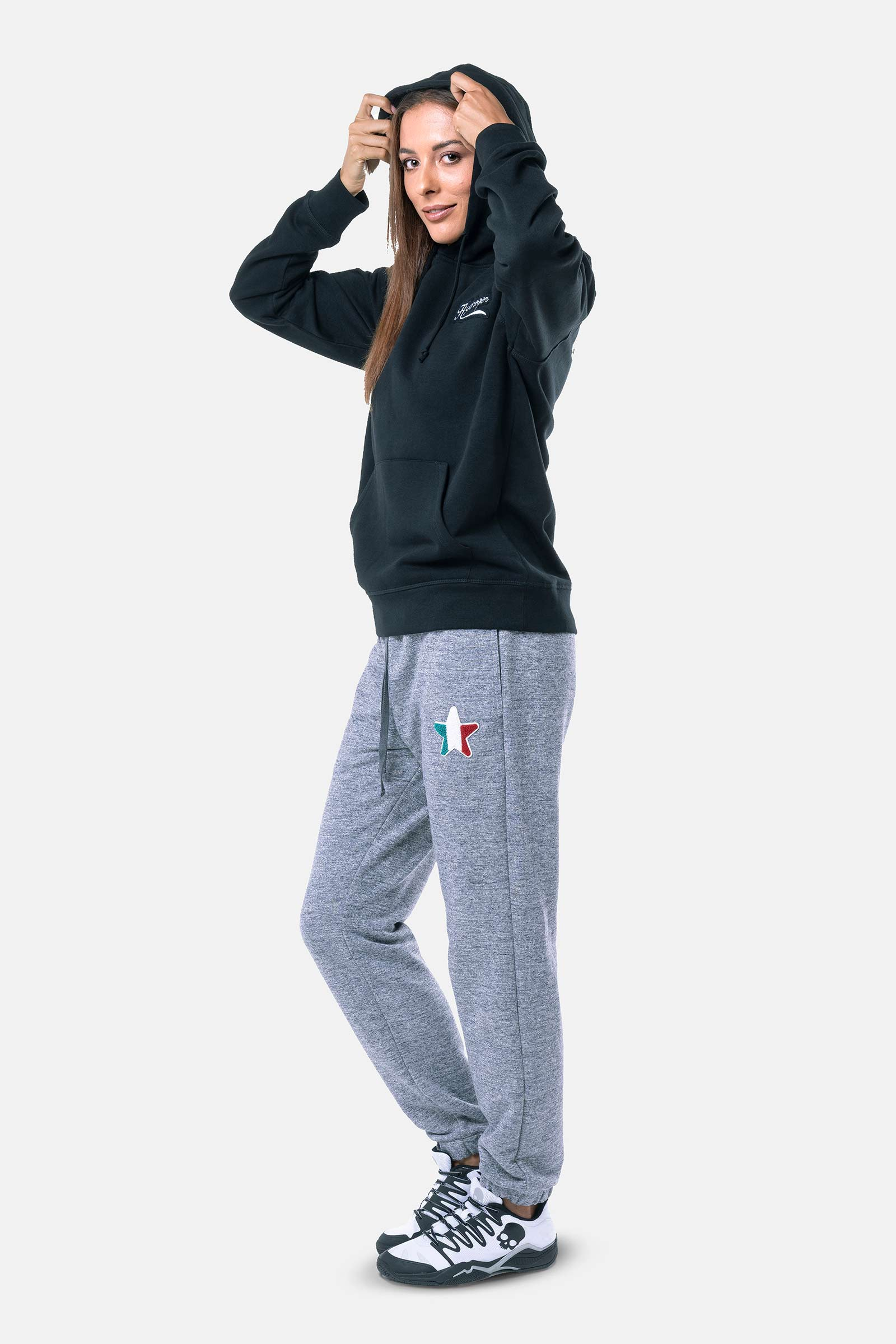 FELPA ITALIA CON CAPPUCCIO - BLACK - Abbigliamento sportivo | Hydrogen