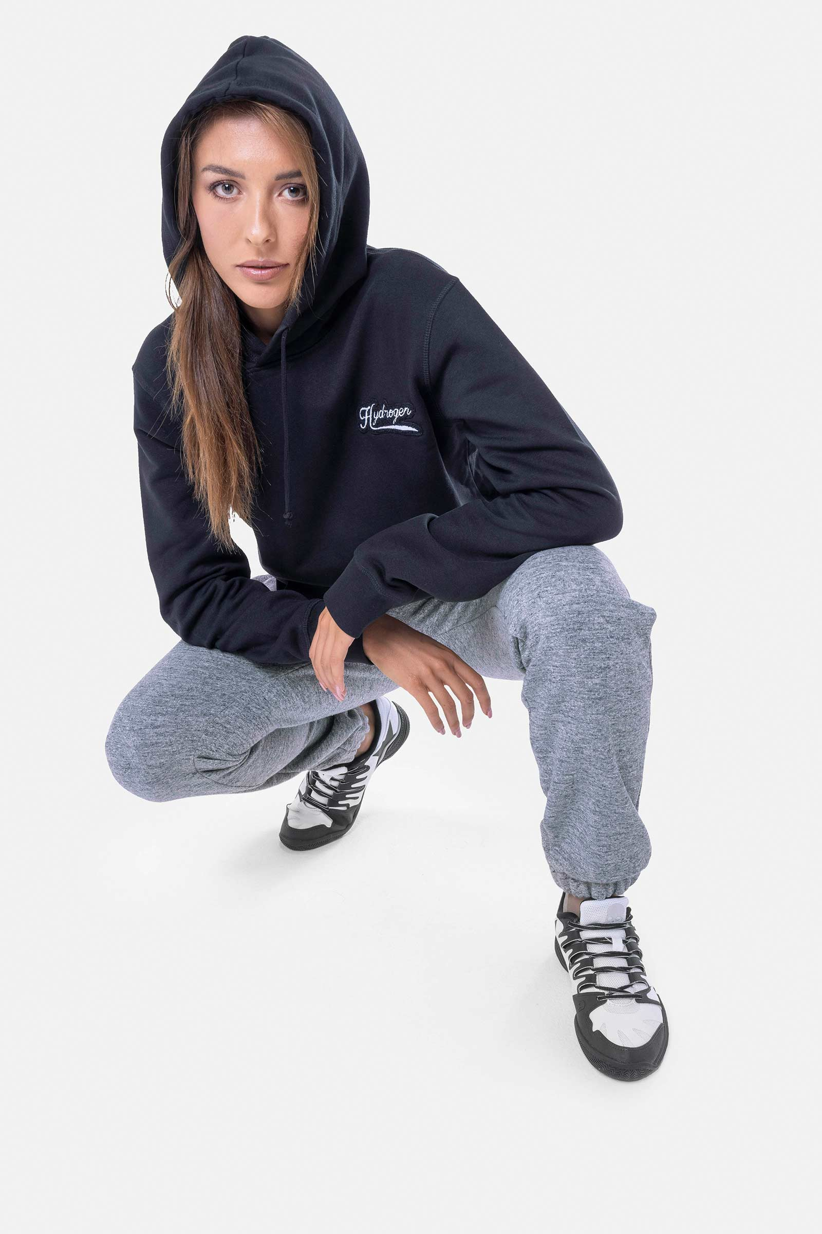 FELPA ITALIA CON CAPPUCCIO - BLACK - Abbigliamento sportivo | Hydrogen