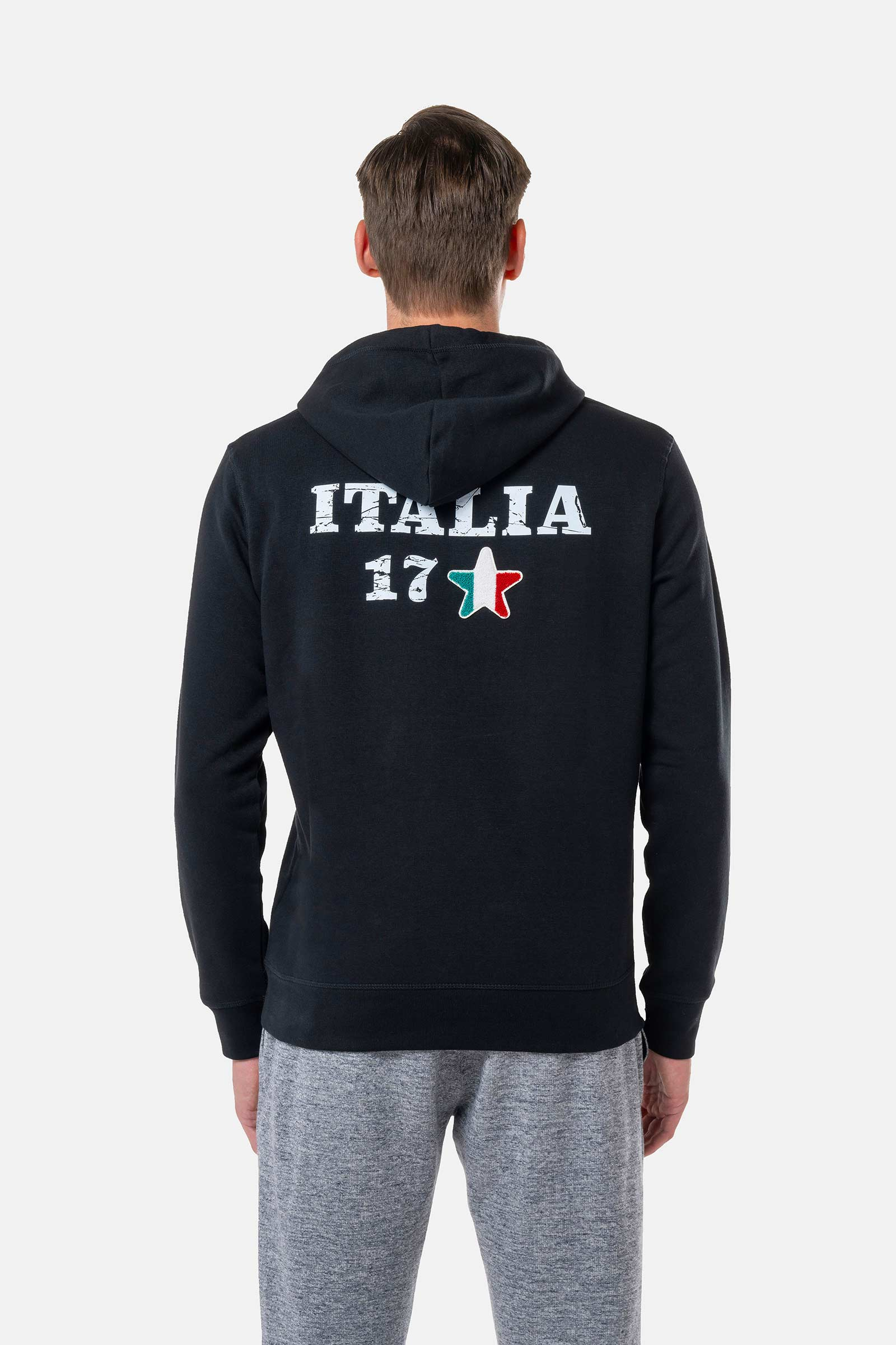 ITALIA 17 HOODIE - BLACK - Hydrogen - Luxury Sportwear