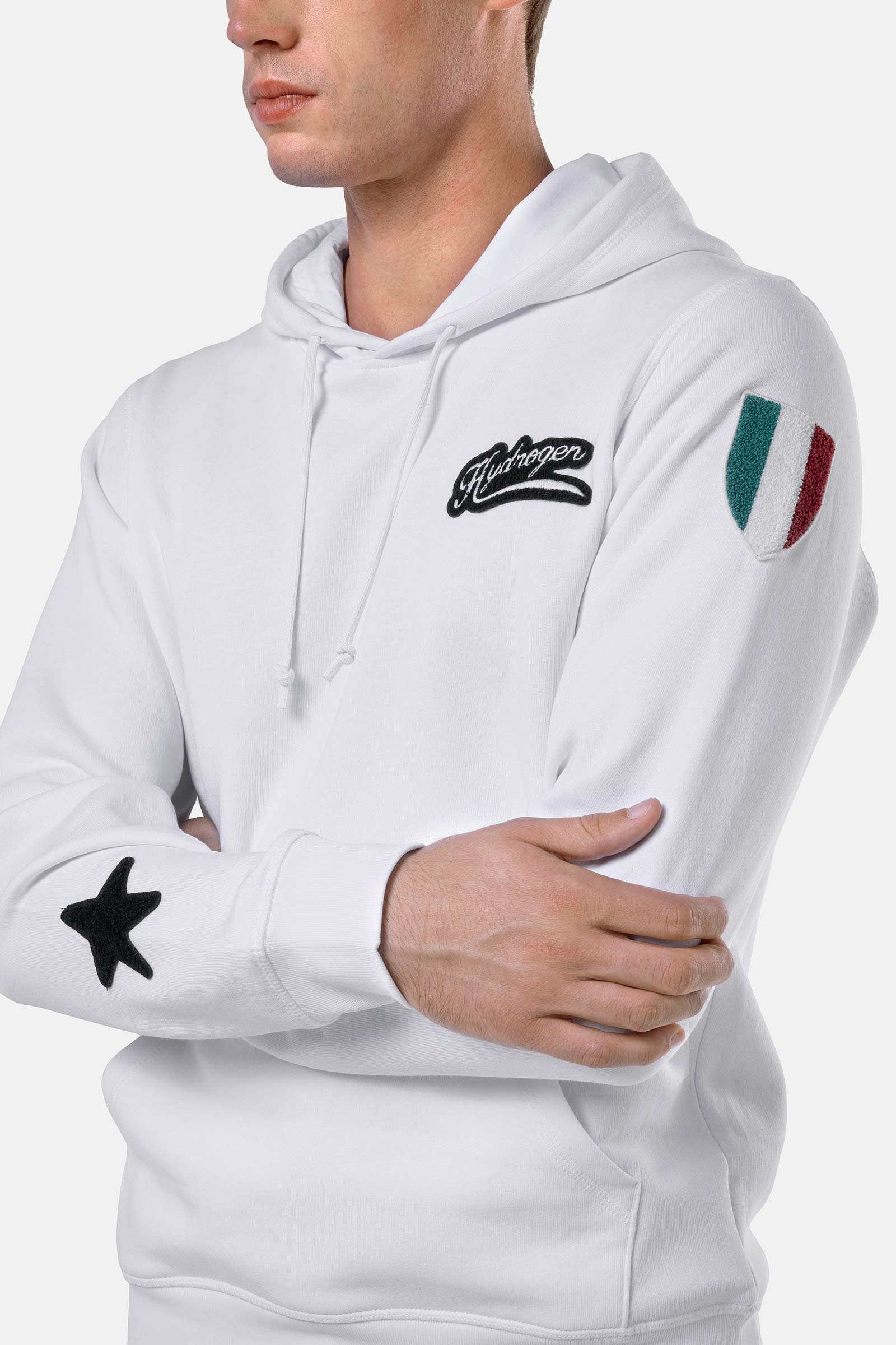 SHIELD HOODIE - WHITE - Hydrogen - Luxury Sportwear