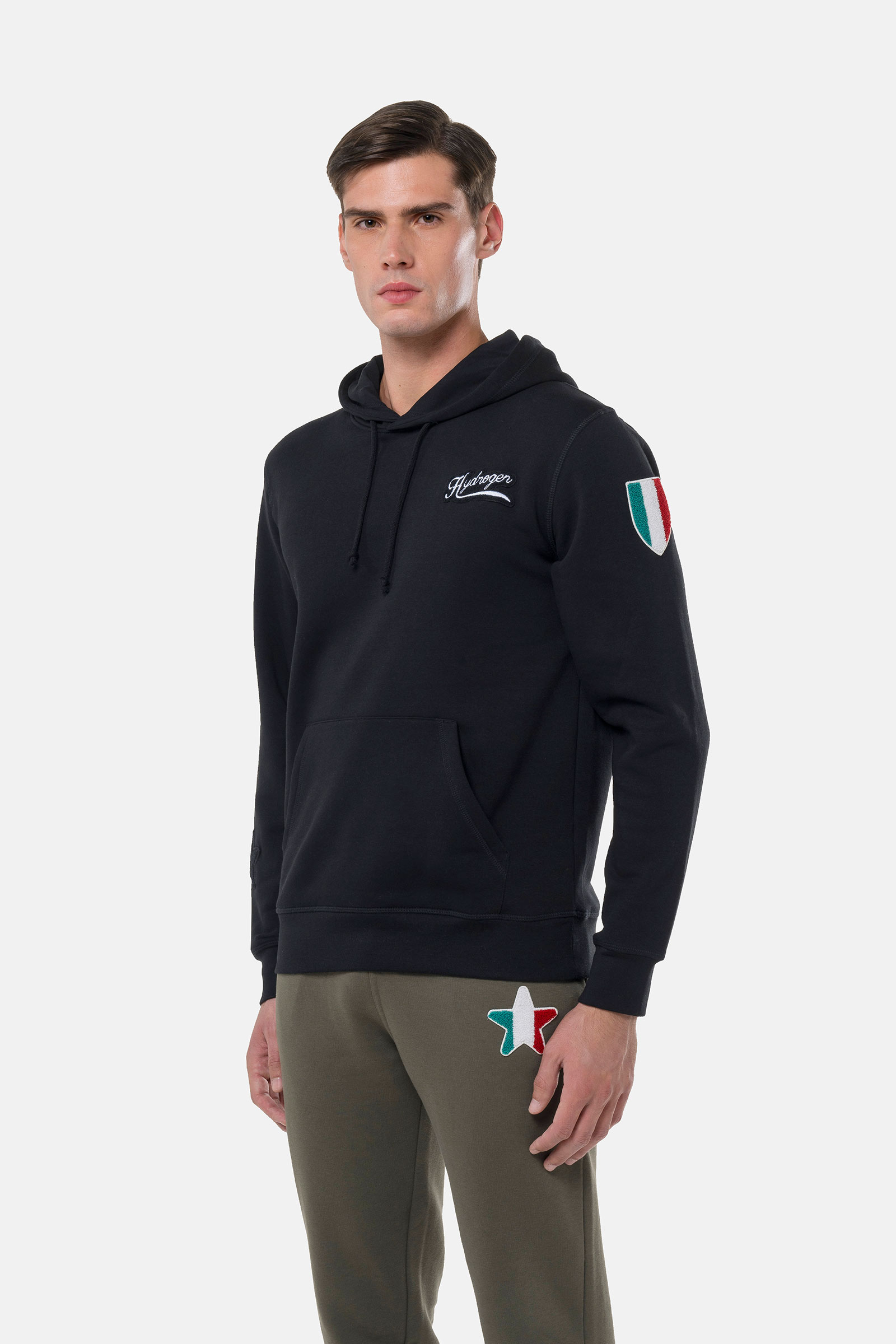 SHIELD HOODIE - BLACK - Hydrogen - Luxury Sportwear