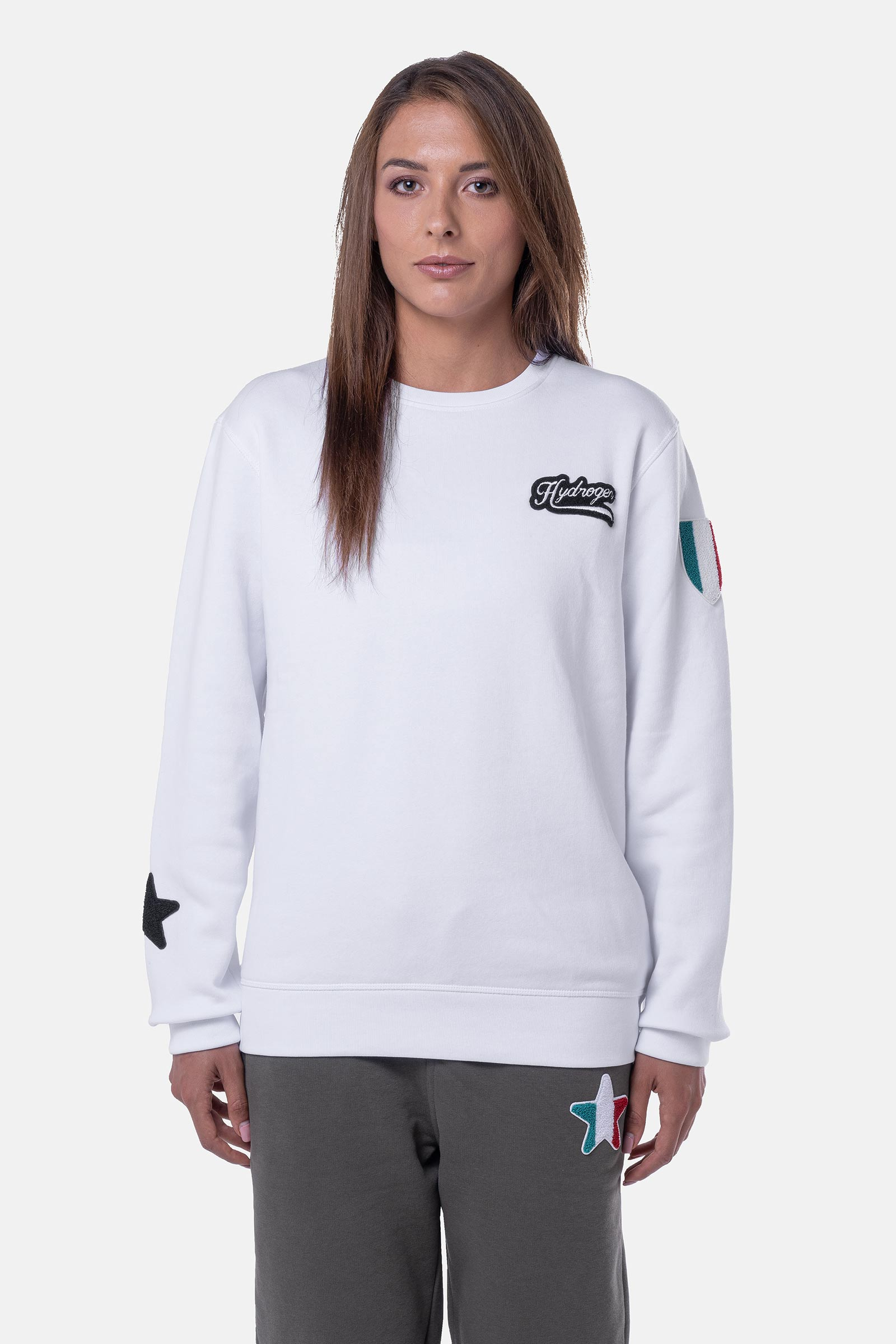 SHIELD SWEATSHIRT - WHITE - Hydrogen - Luxury Sportwear