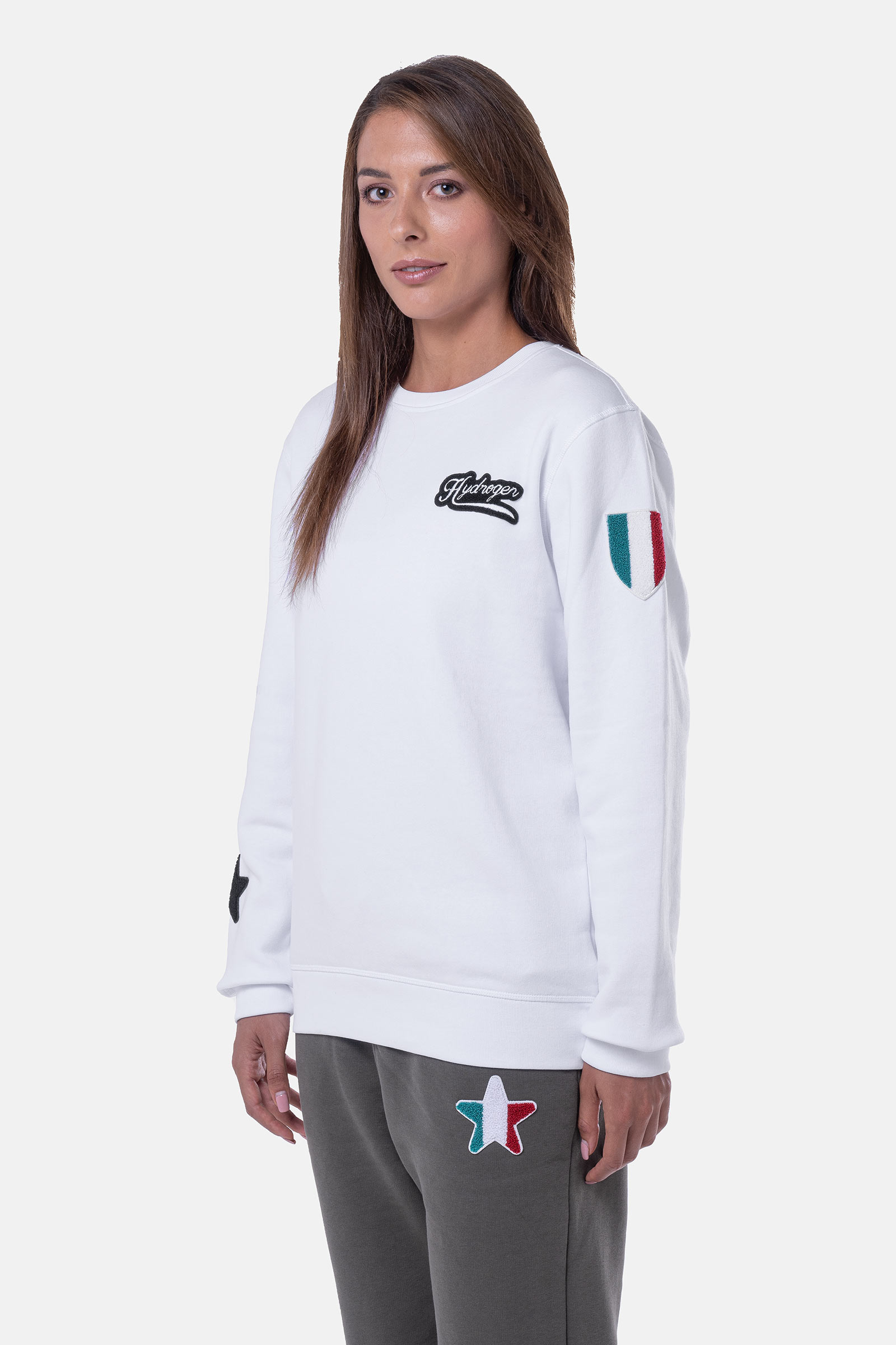 SHIELD SWEATSHIRT - WHITE - Hydrogen - Luxury Sportwear