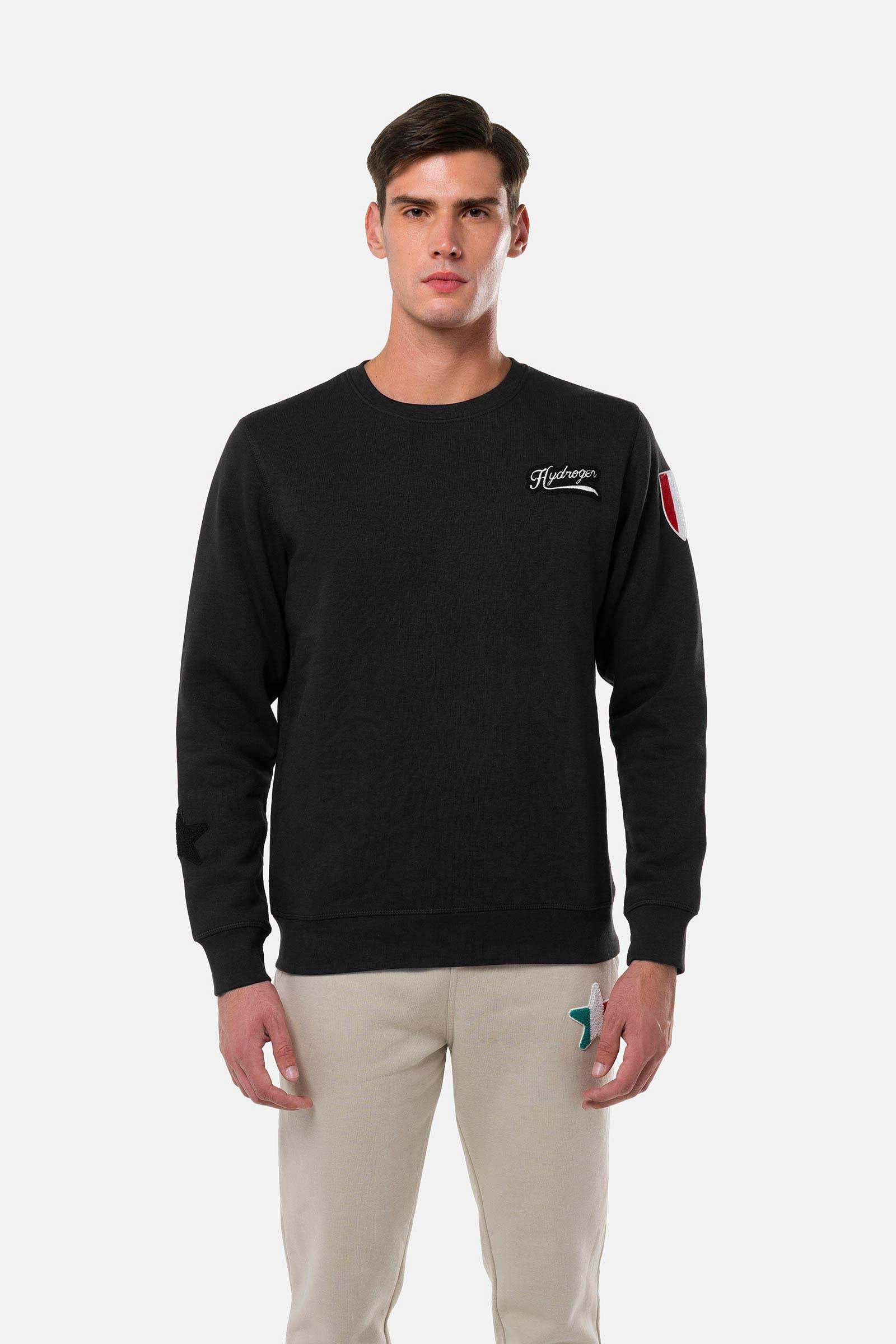 SHIELD SWEATSHIRT - BLACK - Hydrogen - Luxury Sportwear