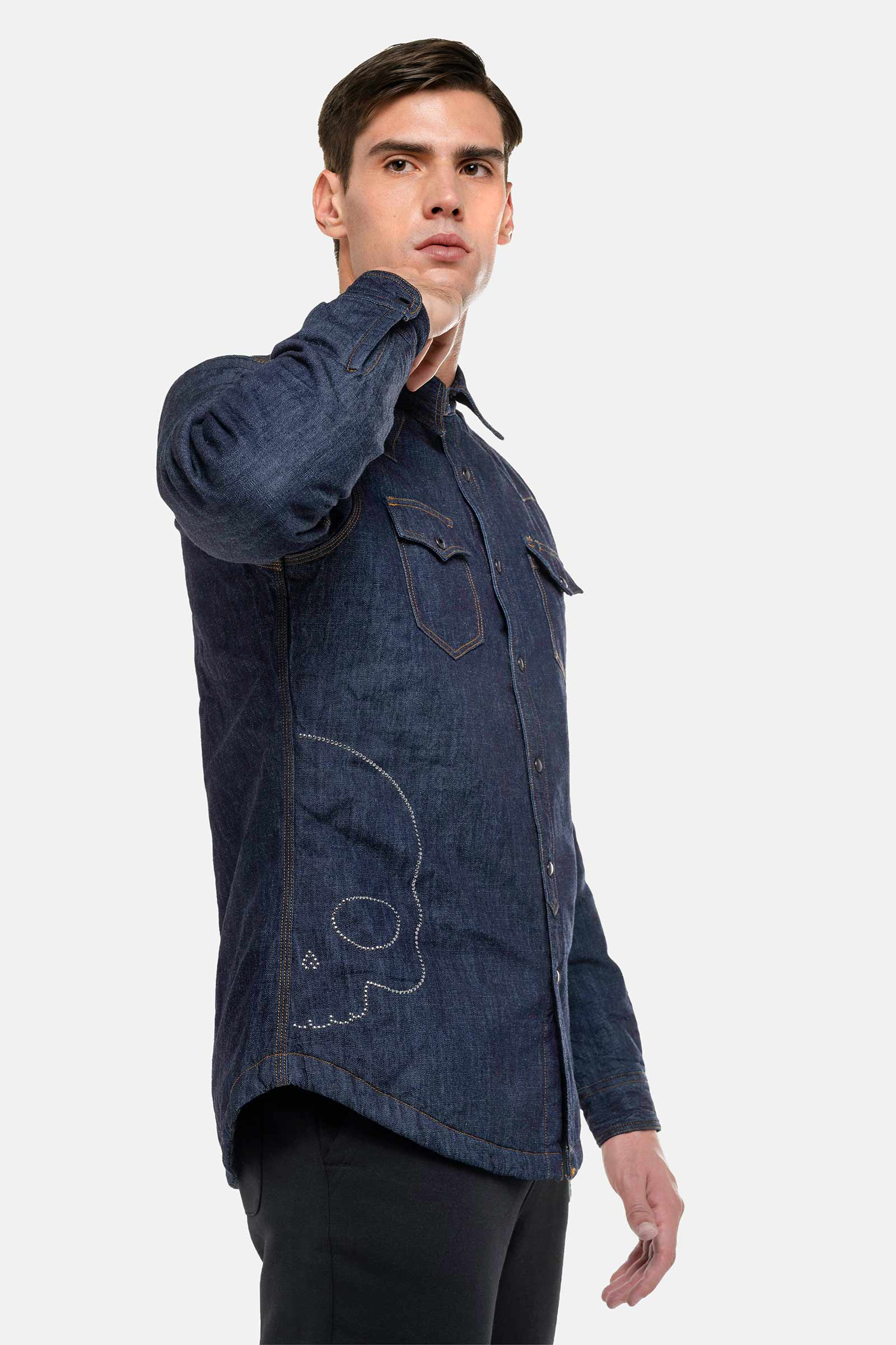 PADDED SHIRT - DENIM - Hydrogen - Luxury Sportwear
