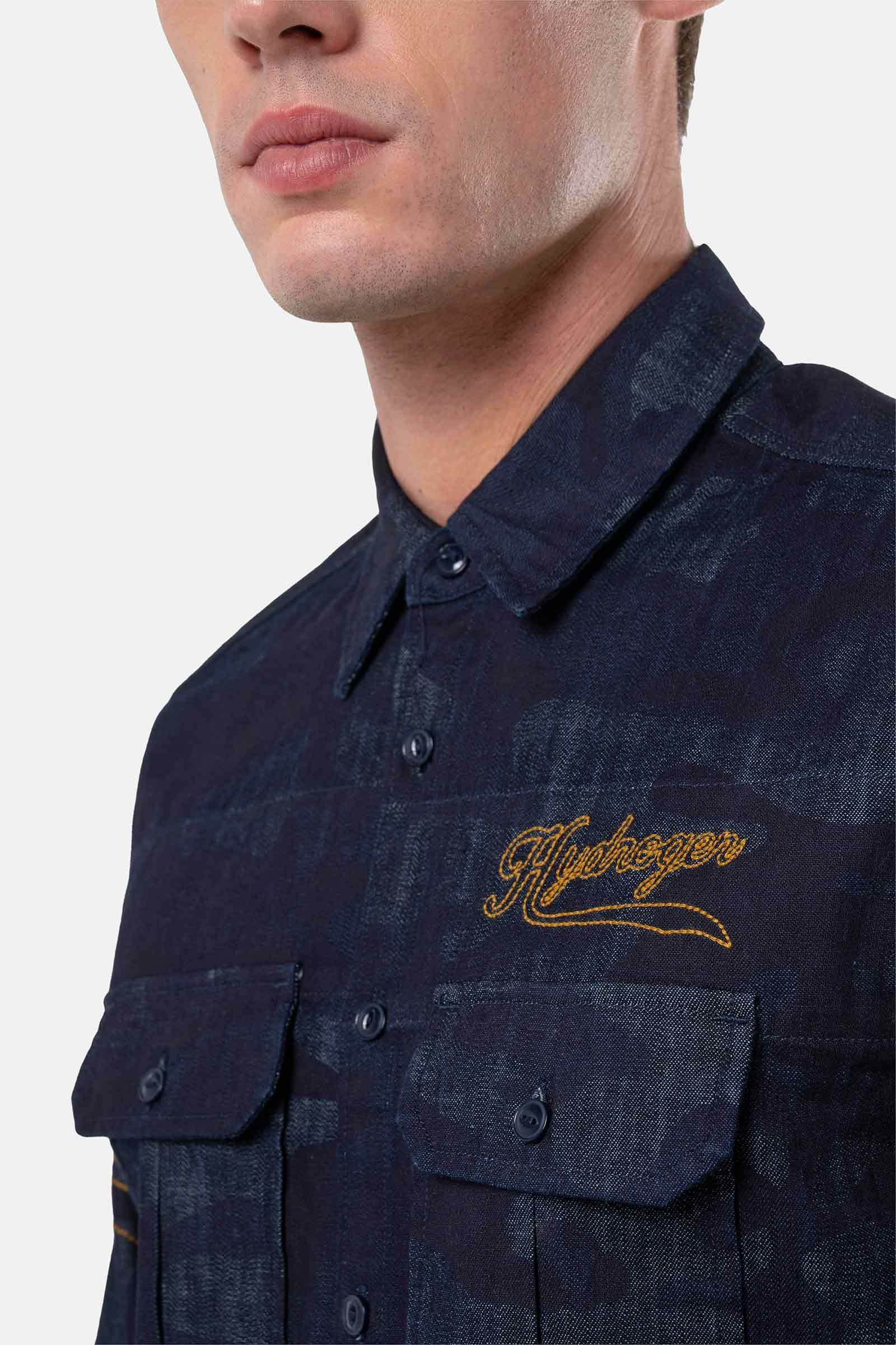 CAMO SHIRT - BLUE,CAMOUFLAGE - Hydrogen - Luxury Sportwear