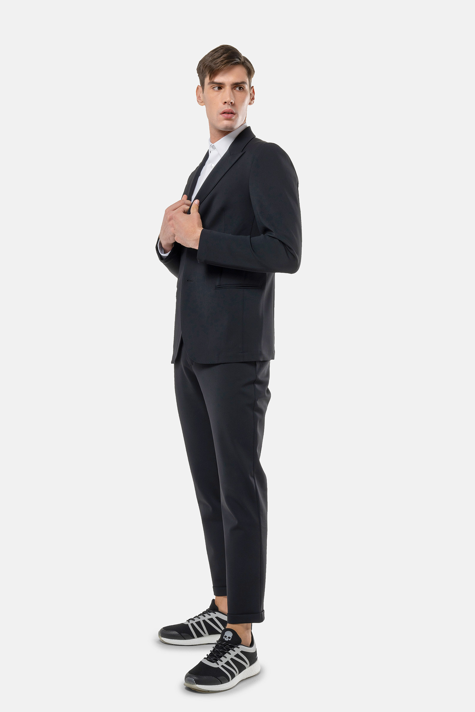PEACK LAPEL JACKET - BLACK,ANTHRACITE - Hydrogen - Luxury Sportwear