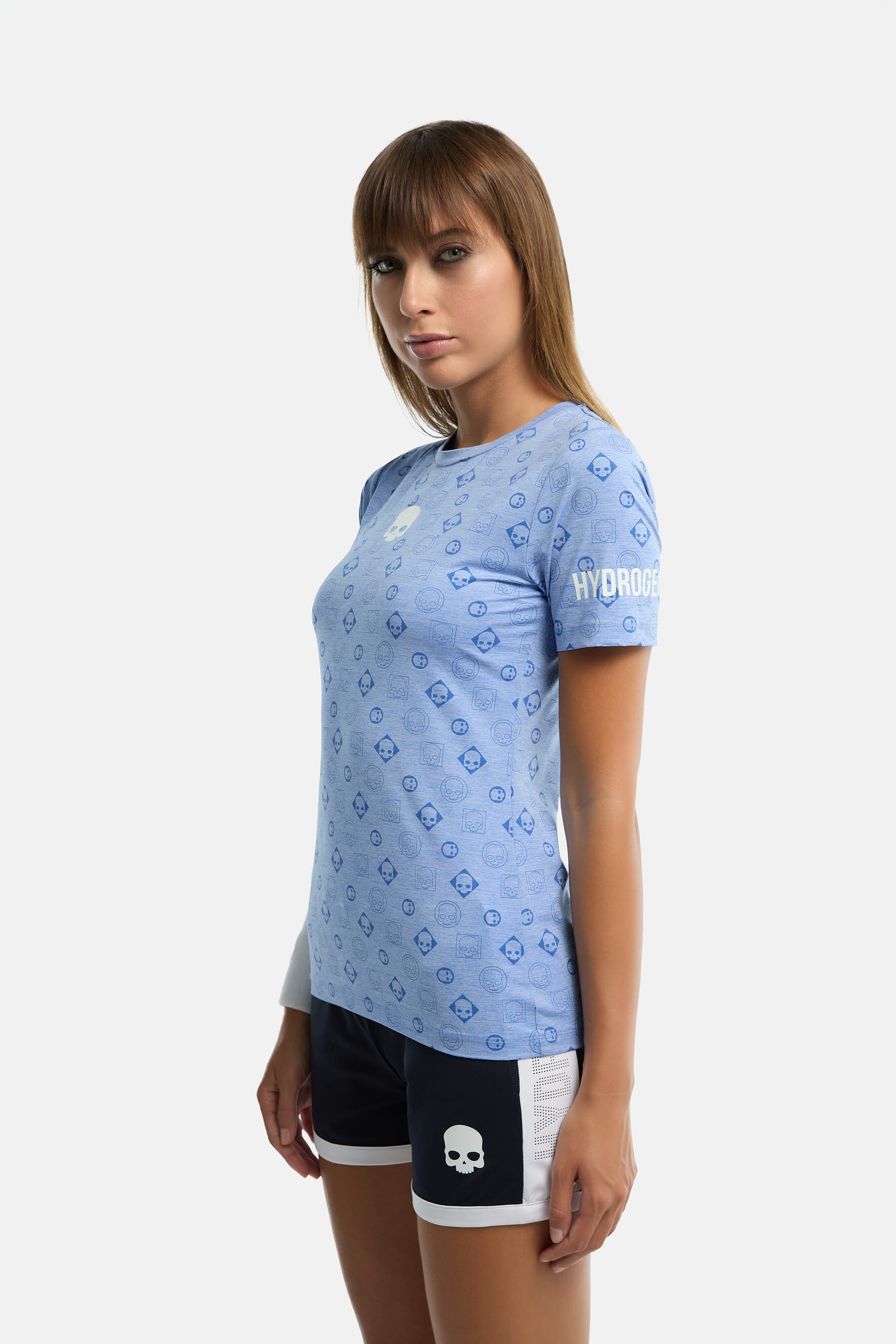 LOGO ALL OVER TECH T-SHIRT - BLUE - Hydrogen - Luxury Sportwear