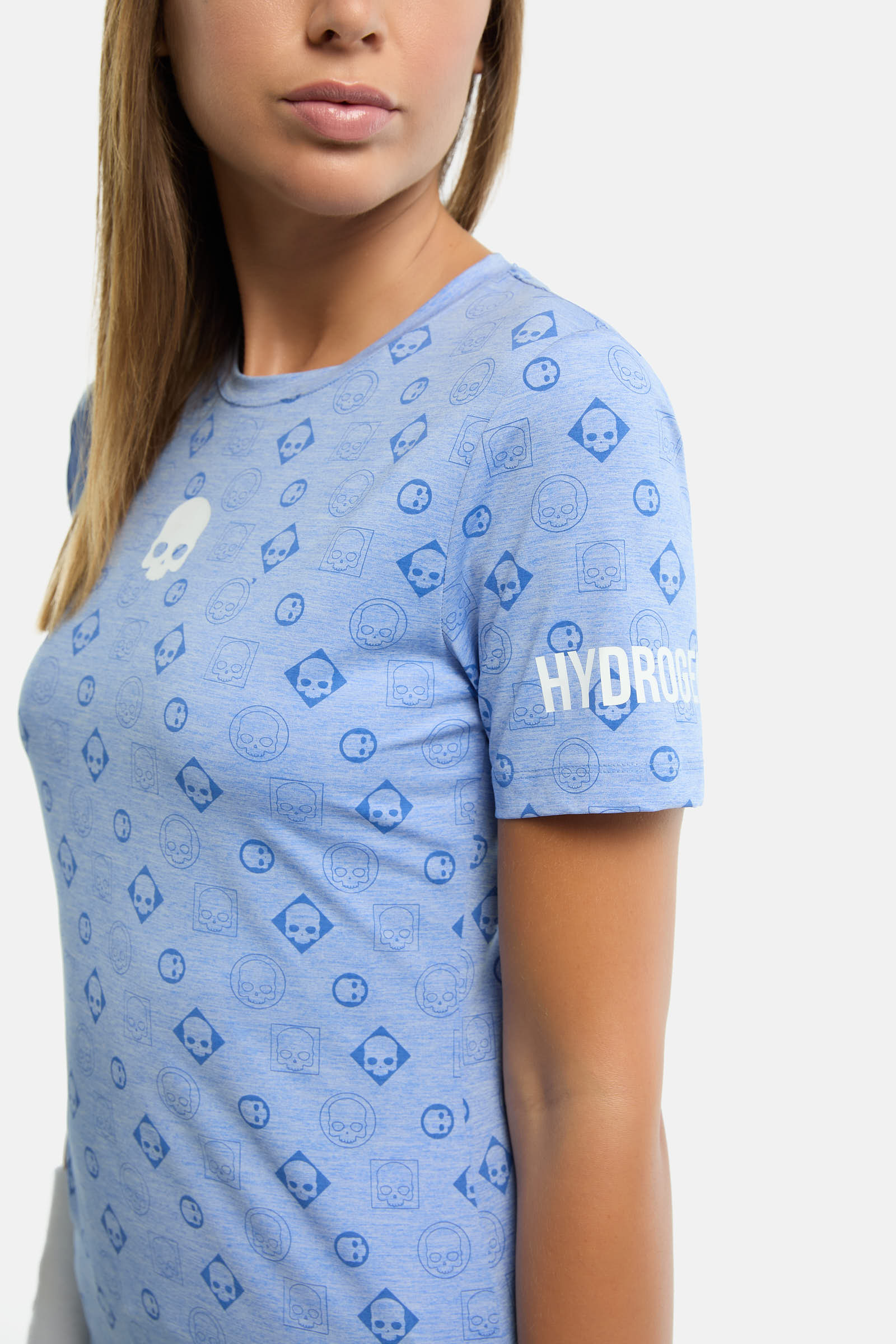 LOGO ALL OVER TECH T-SHIRT - BLUE - Hydrogen - Luxury Sportwear