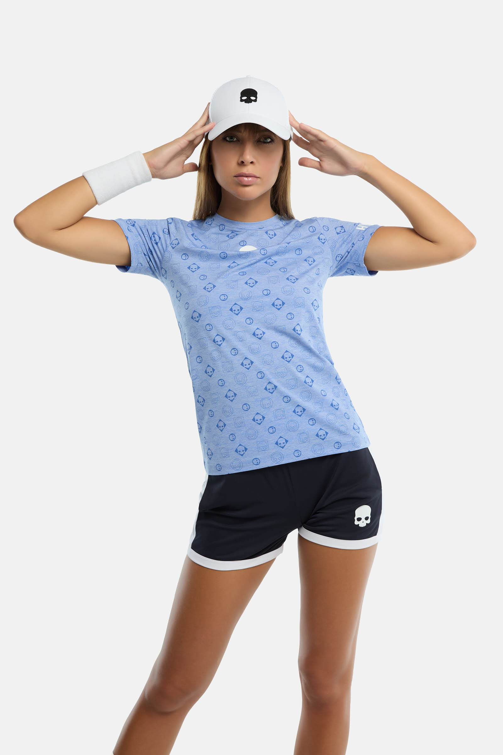 LOGO ALL OVER TECH T-SHIRT - BLUE - Hydrogen - Luxury Sportwear