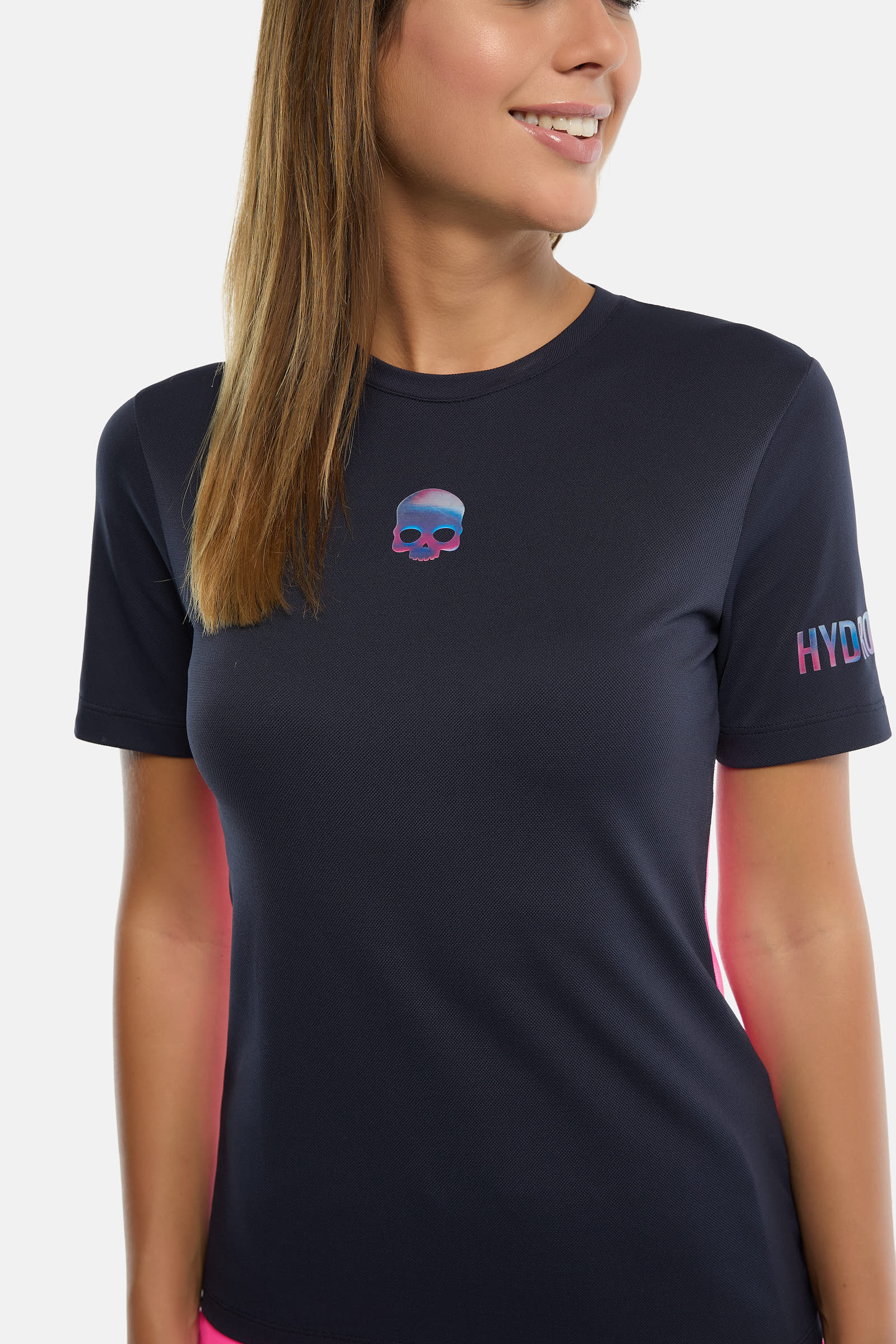 PIQUET TECH T-SHIRT - BLUE NAVY,FLUO FUCHSIA - Hydrogen - Luxury Sportwear